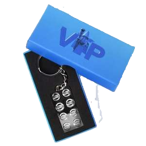 IP Chrome Silver Metal 2 x 4 Plate Key Chain