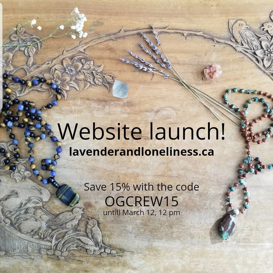 Hey everybody so here's what's happening right now. The website is live! (Link in my bio)

Please visit lavenderandloneliness.ca. And tell your friends. Tell your enemies.

The IG crew can use a discount code to save 15% off their order, until March 