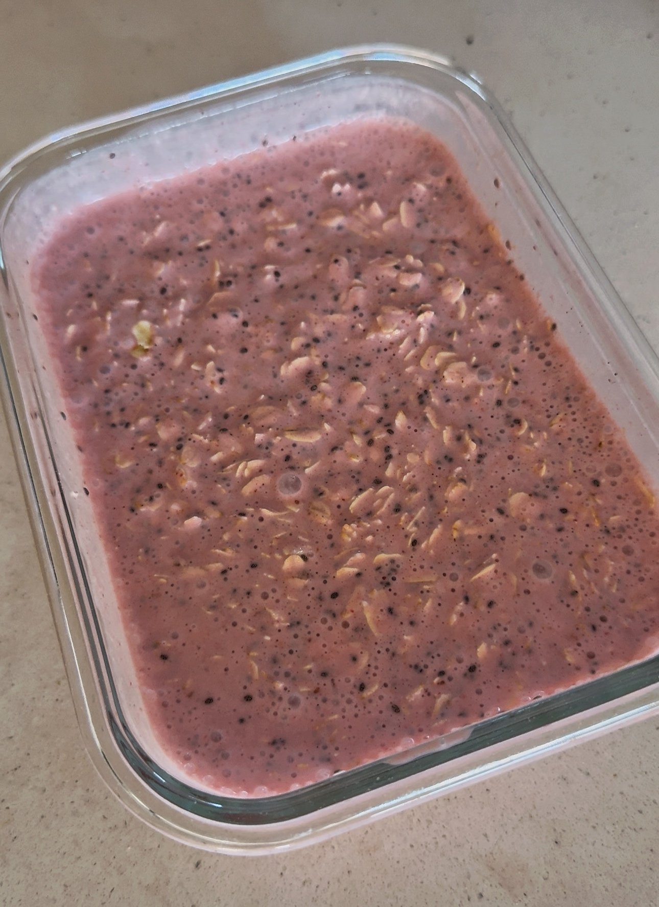 Added Sugar Free Overnight Strawberry Chia Oats