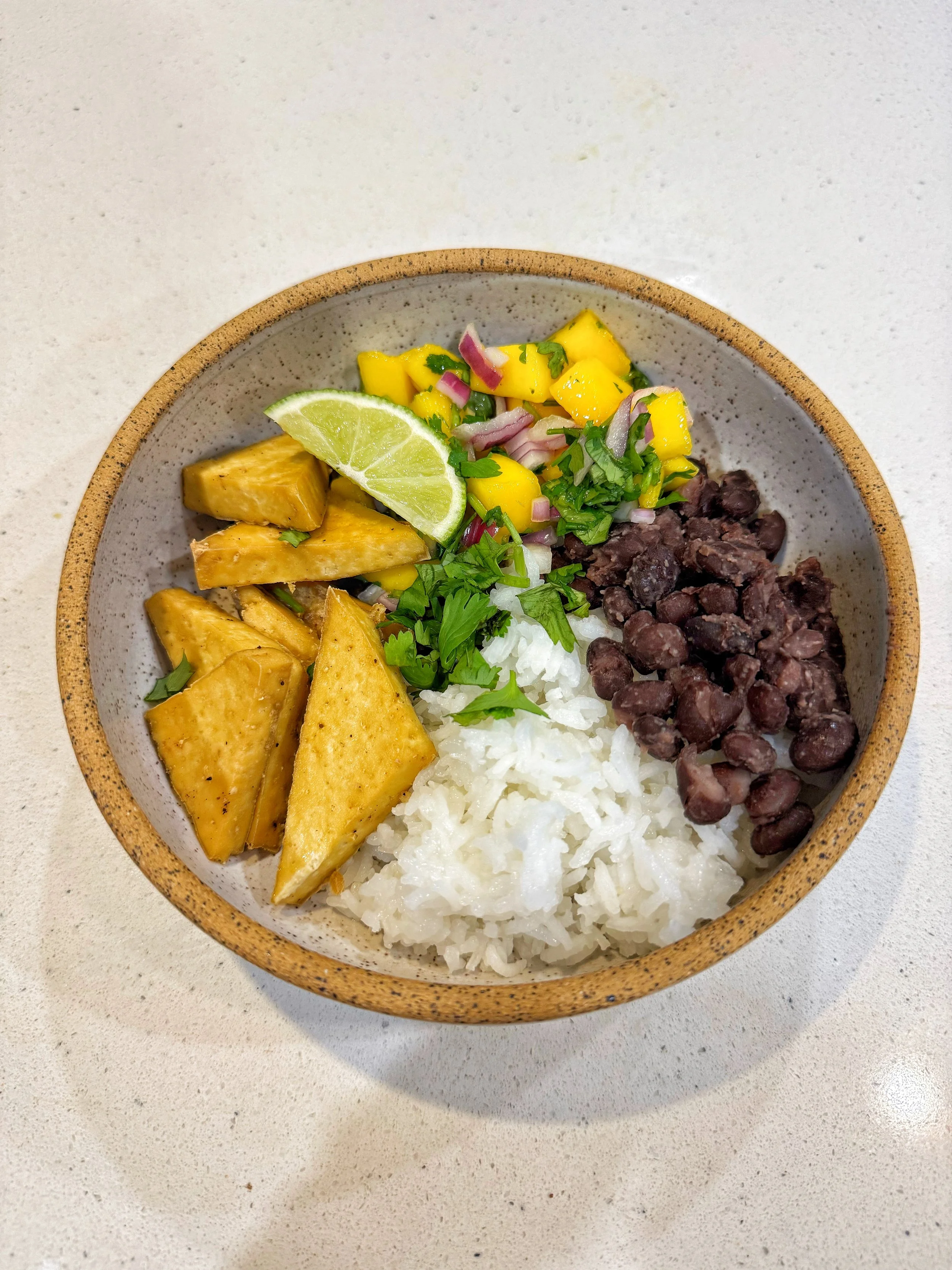 Mango Salsa And Black Bean Bowl With Jasmine Rice