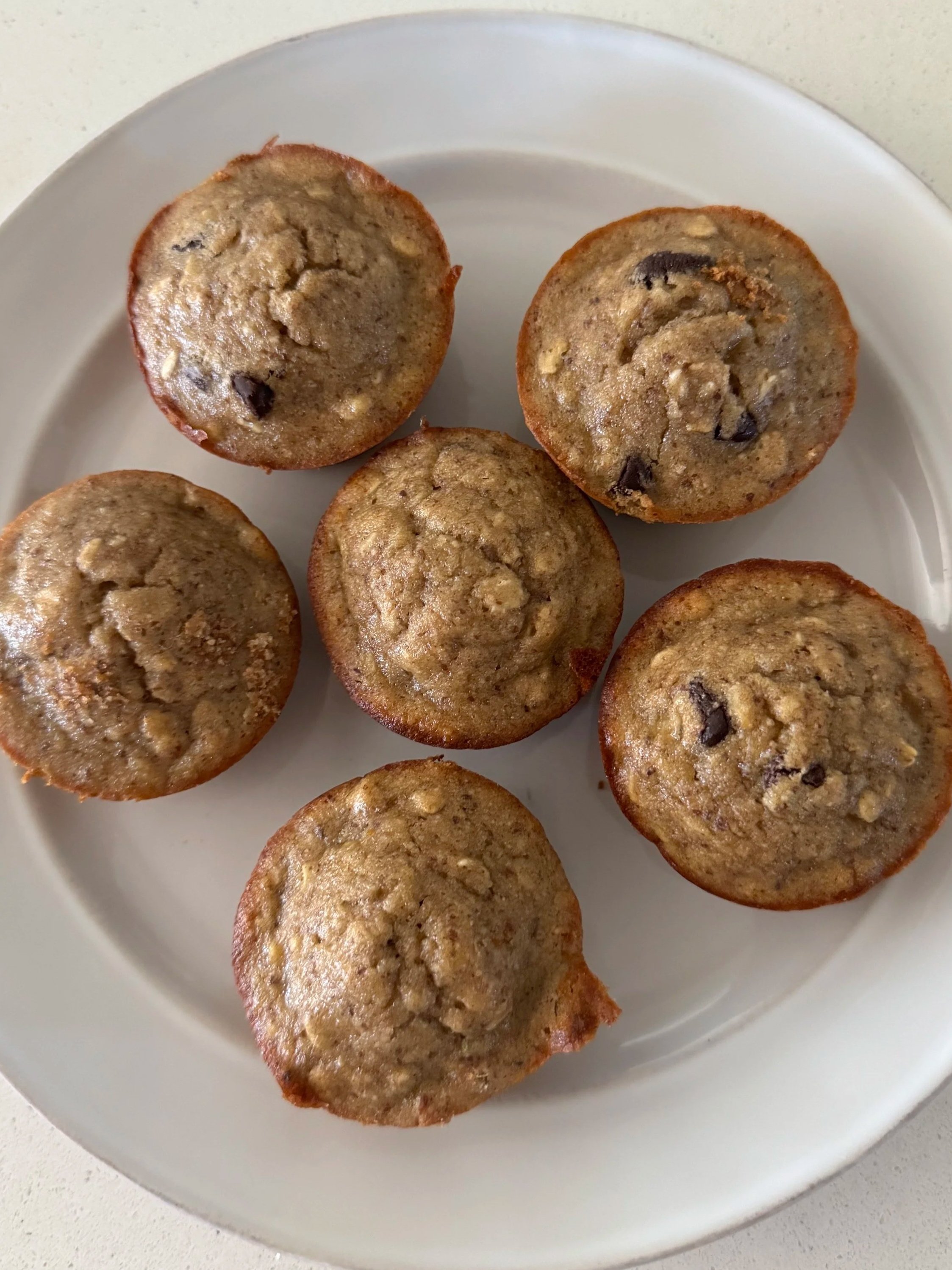 Chocolate Chip Banana  Oat Muffins