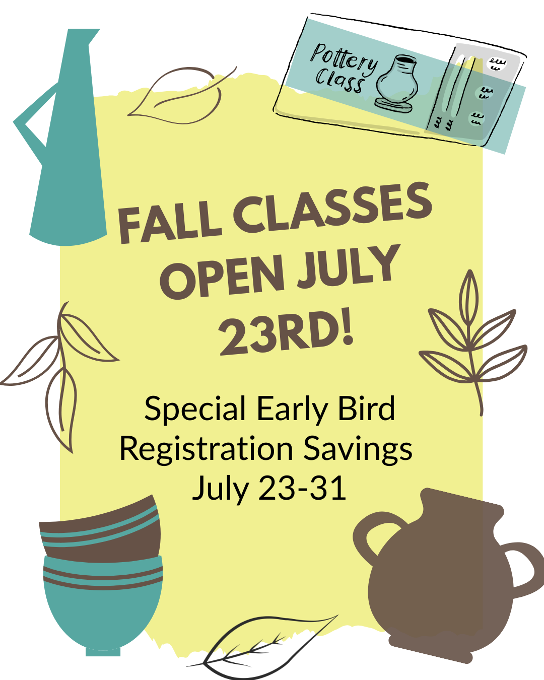 Fall Classes Launch July 23rd