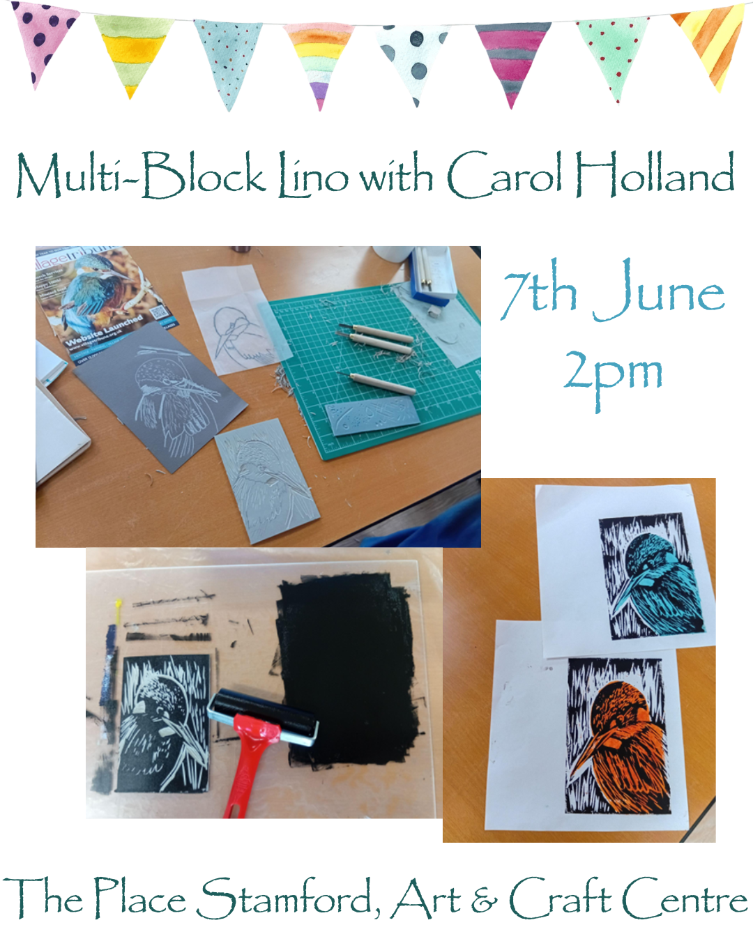 Multi-Block Lino printing with Carol Holland