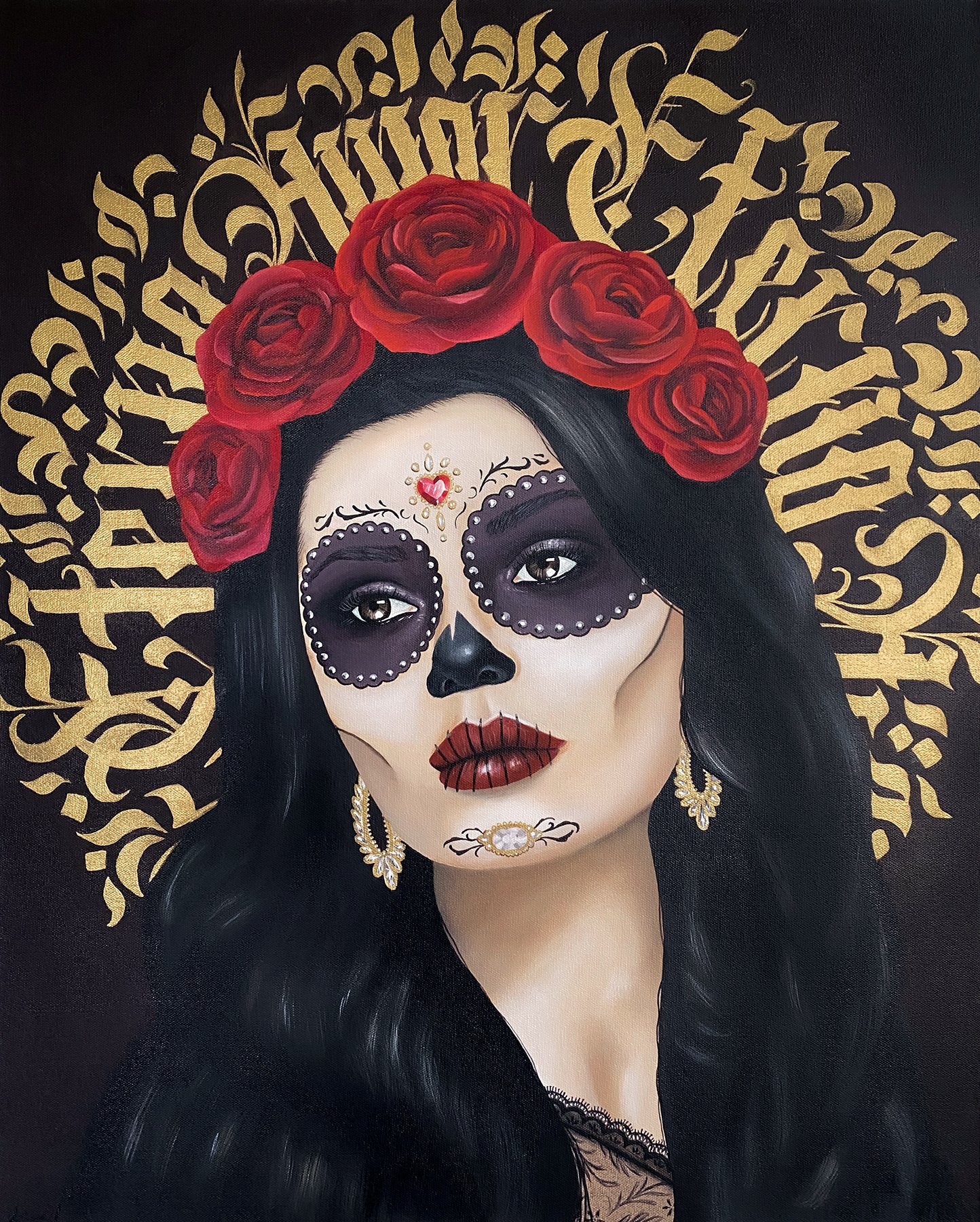 La Catrina, 2020. 24”x30” Acrylic on canvas | 🔴 Sold