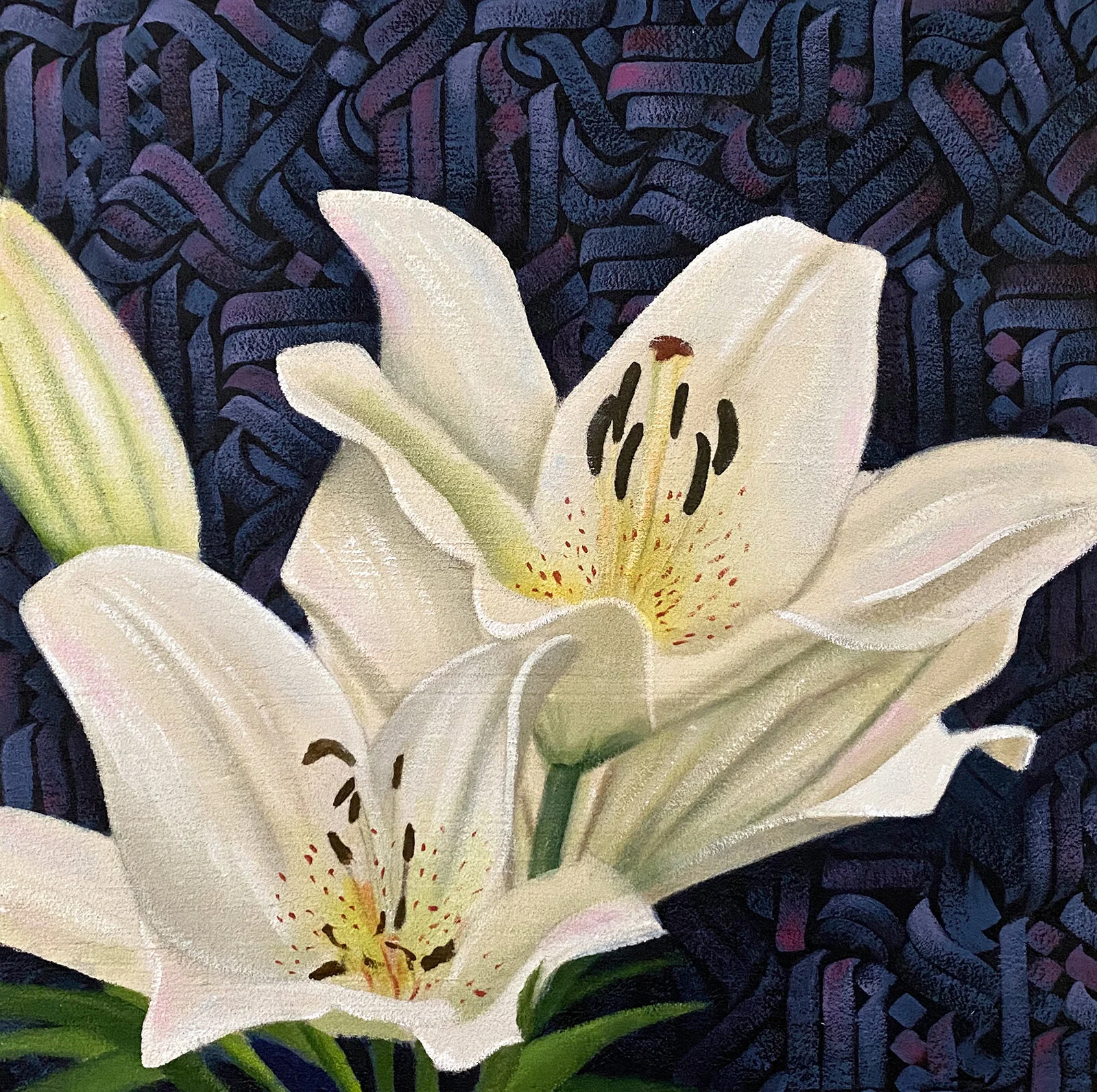 Before the storm, 2021. Acrylic on stucco on a 12”x12” canvas.