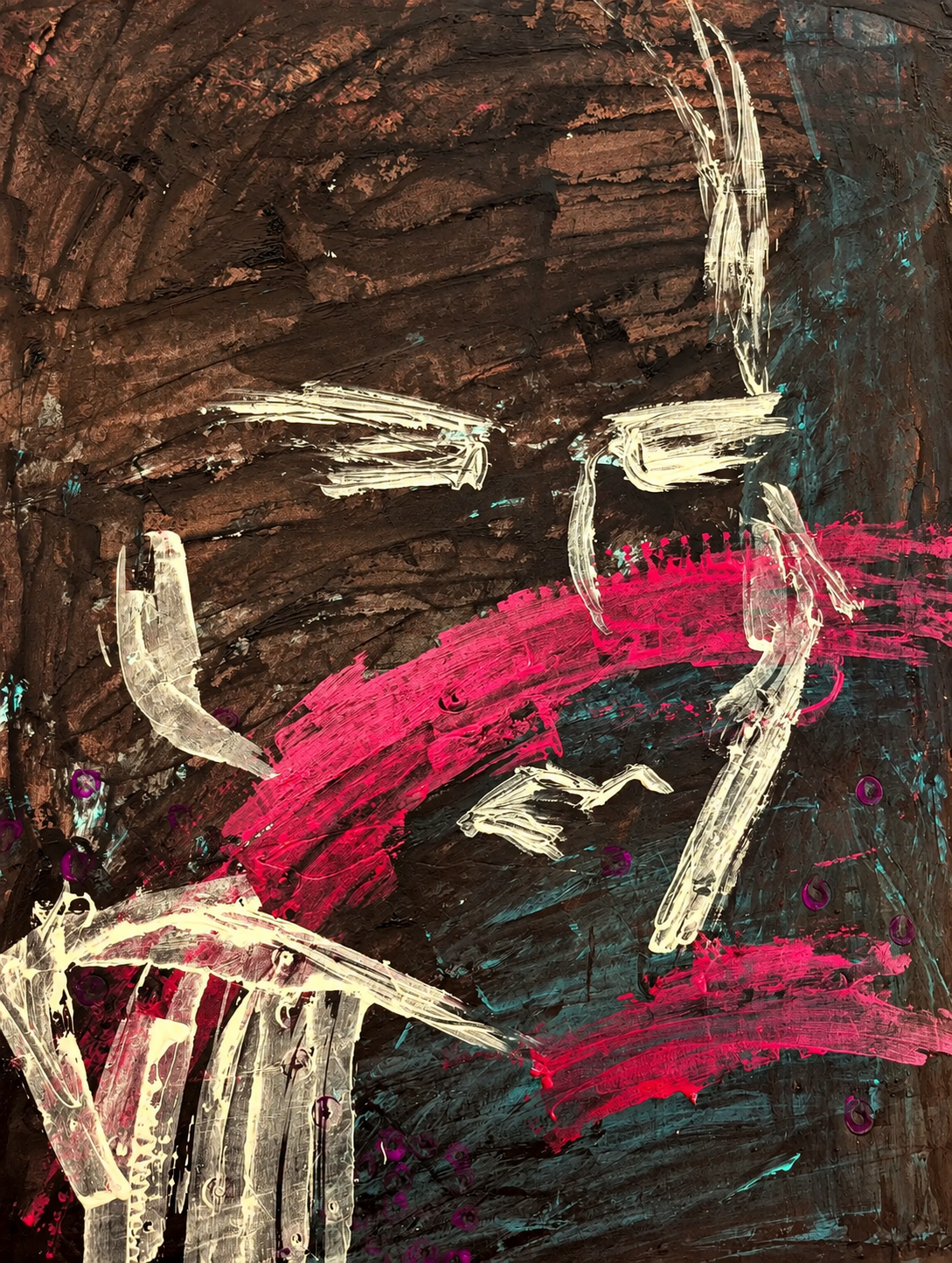 Textured Magenta Abstract Portrait.png