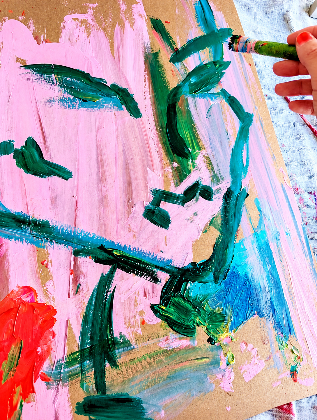 Vibrant Abstract Acrylic Portrait in Progress.png