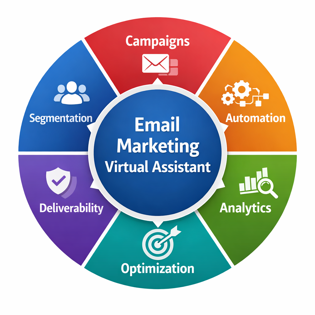 Email Marketing Task Wheel for a Virtual Assistant