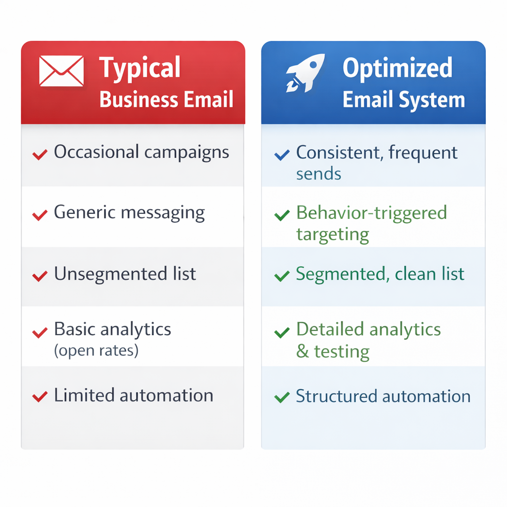 The email systems of a virtual assistant