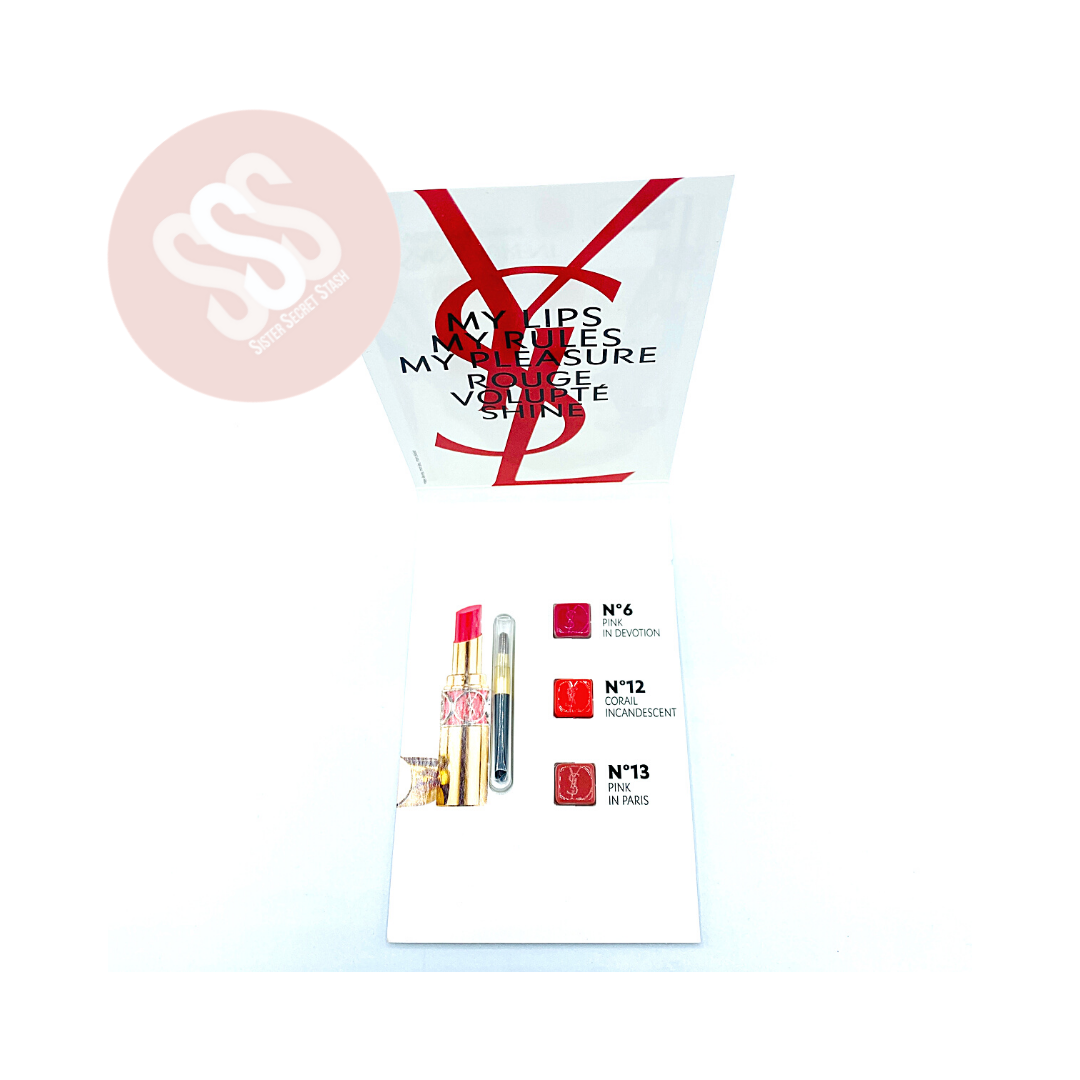 YSL ROUGE VOLUPTE SHINE LIPSTICK TRAVEL SAMPLE PACKET 3 .png