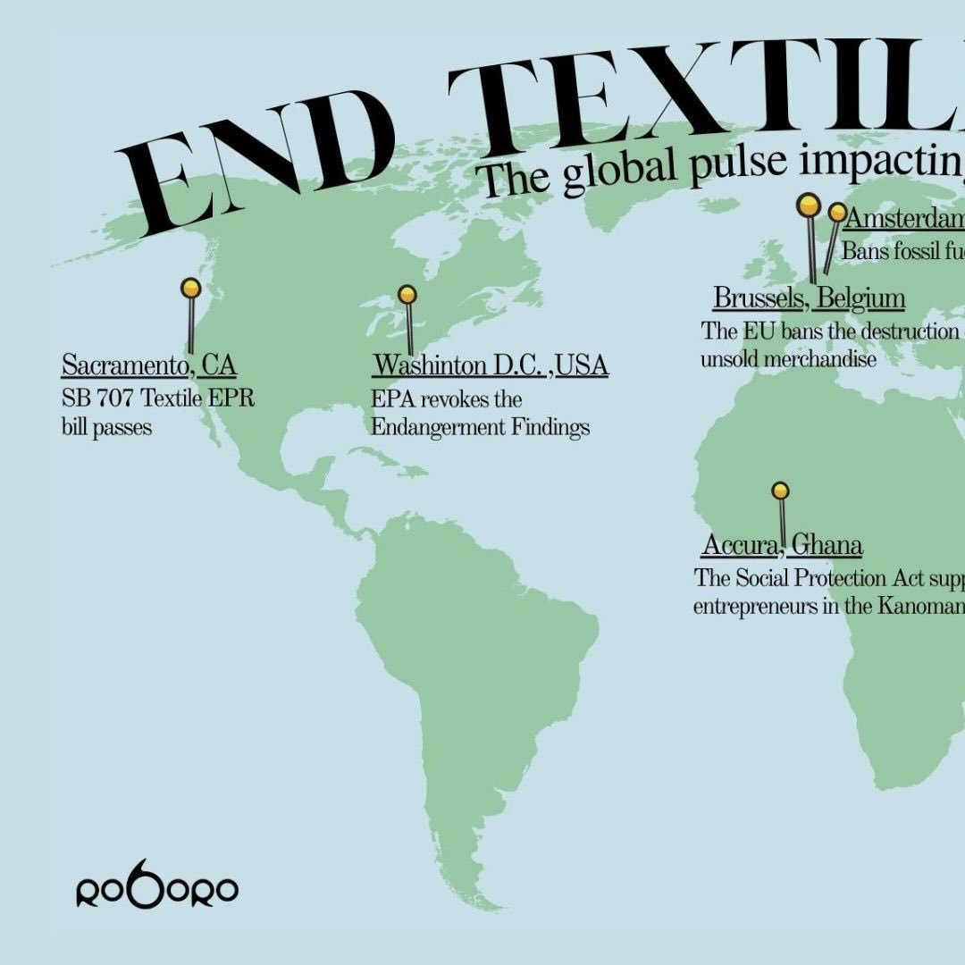 Interrupting the doom scroll with something different: progress. Textile waste reform is gaining momentum around the world, and we&rsquo;re tracking it♻️🌍💚

📍 California - SB 707 EPR Textile bill passes 
❌Washington DC - EPA revokes GHG regulation