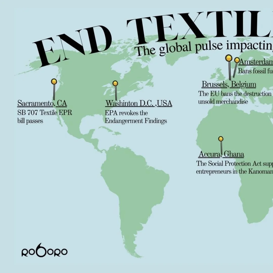 Interrupting the doom scroll with something different: progress. Textile waste reform is gaining momentum around the world, and we&rsquo;re tracking it♻️🌍💚

📍 California - SB 707 EPR Textile bill passes 
❌Washington DC - EPA revokes GHG regulation
