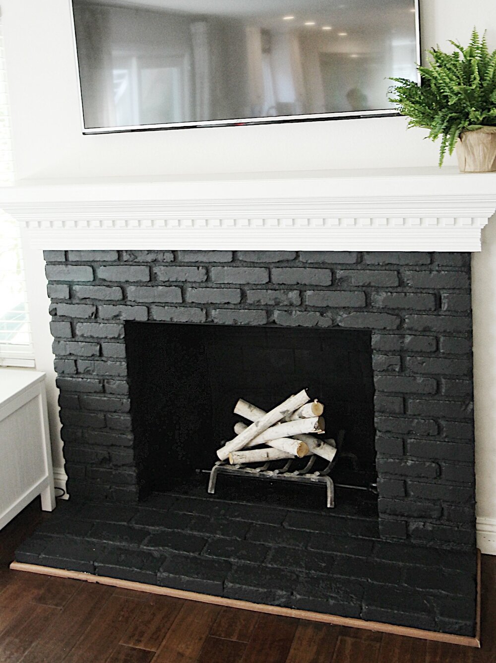 Painted Black Brick Fireplace Tait, Painting Fireplace Surround Black