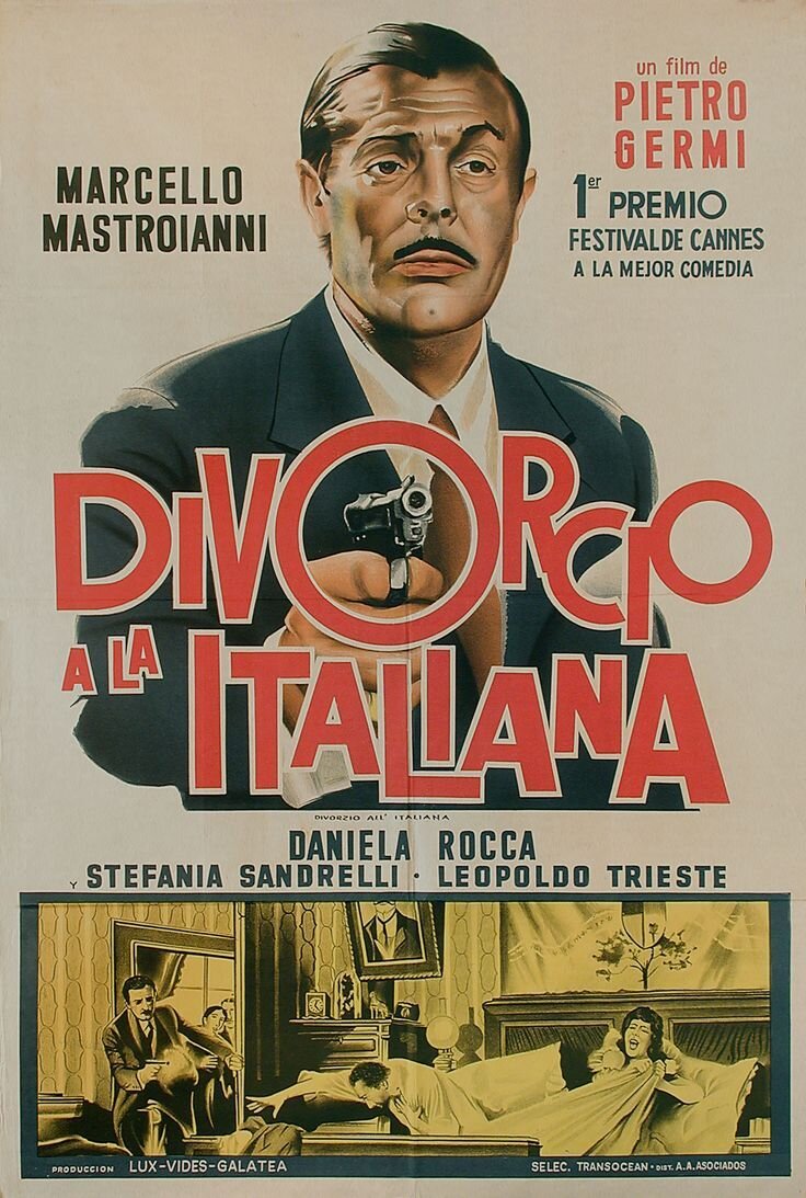 DIVORCE ITALIAN STYLE
Keyword here is Style. All of it is on display in this blackest of black comedies. No aspect of society is safe from this ruthless satire of everything sacred.