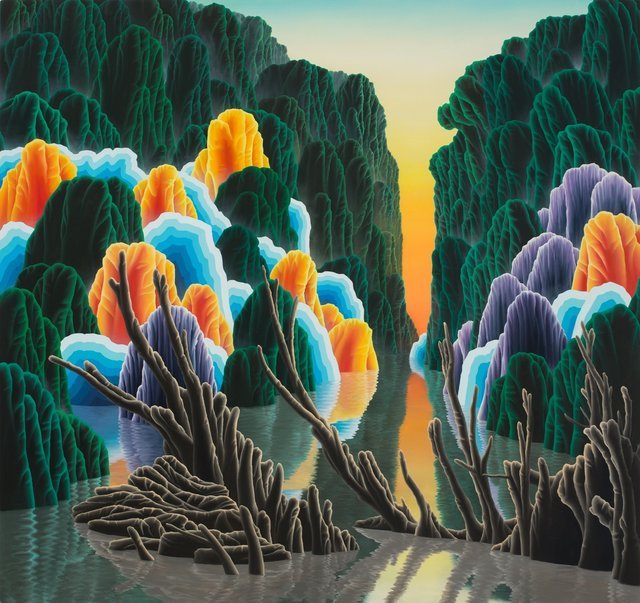 Adam Sorenson, Brontosaurus, 2015, oil on canvas, 64 x 68 inches, courtesy of the artist and PDX Contemporary Art 