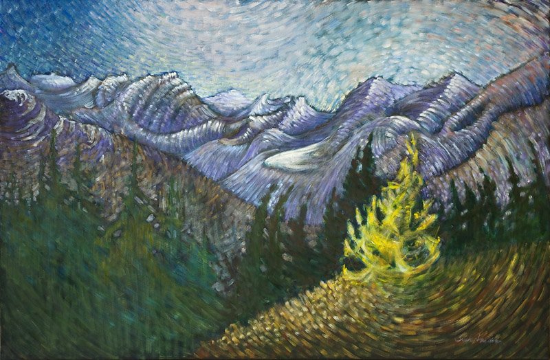 Trish Harding, Larch at Hart's Pass, 48in x 73in,