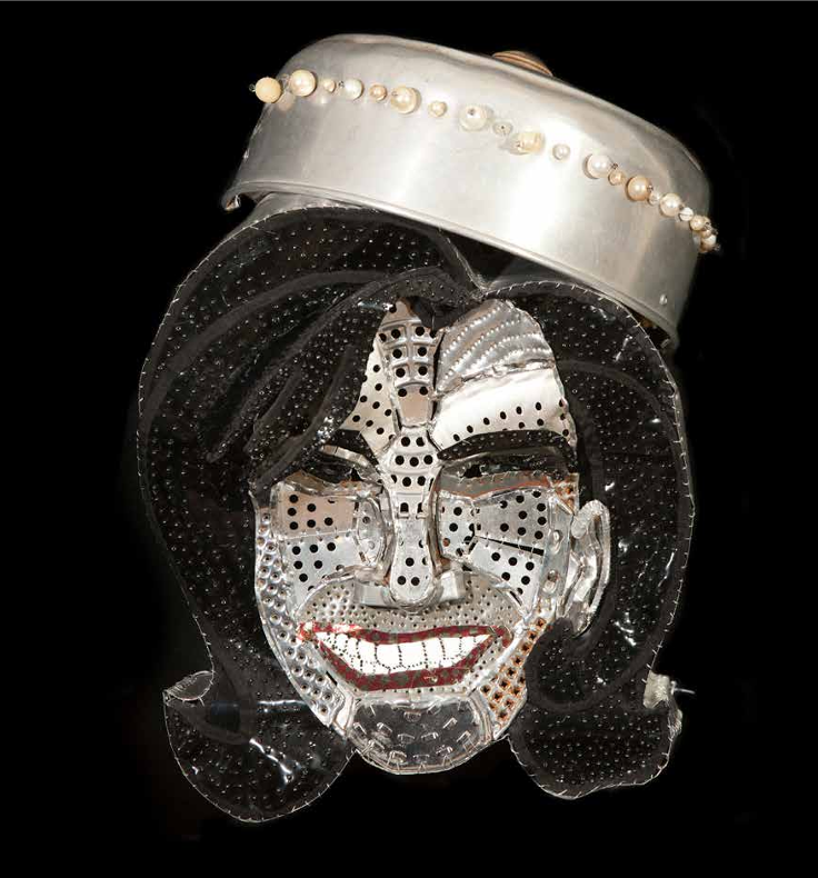 Jackie O (Kennedy), 2003. Wired-stitched metal, paint, costume jewery, 17 × 12 × 6 in., Hallie Ford  Museum of Art, Maribeth Collins Art Acquisition Fund 2011.021.003