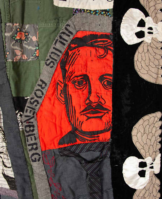 Graveyard Quilt (detail), 1978–81. Hand-carved woodblocks printed on fabric and embroidery floss,   84 × 77 in. overall. Courtesy of Greg Kucera Gallery, Seattle