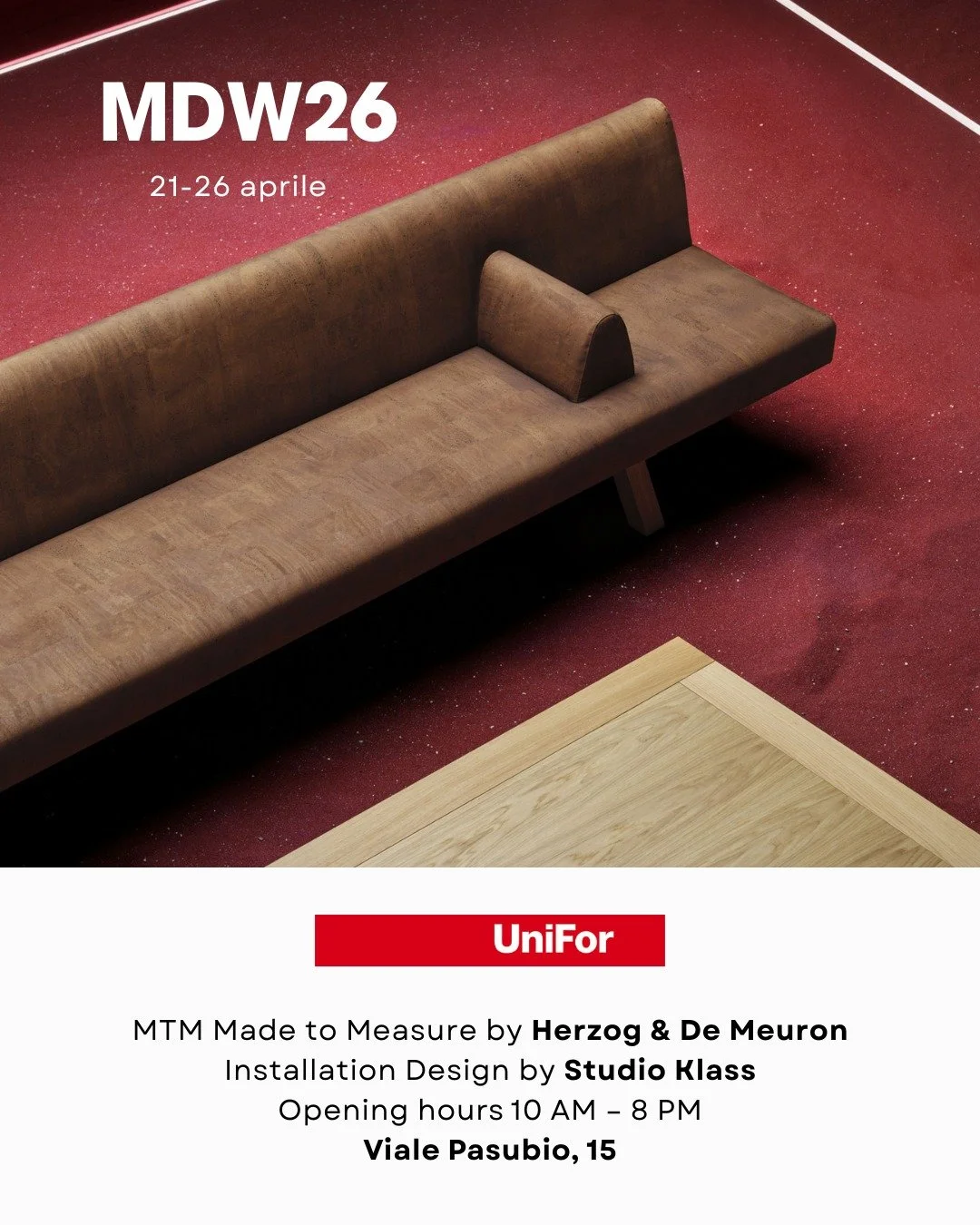 @unifor_official Milan Design Week 
📆 21 &ndash; 26 April 2026 

#SavetheDate #MDW26 #TrendMilanoDesign
