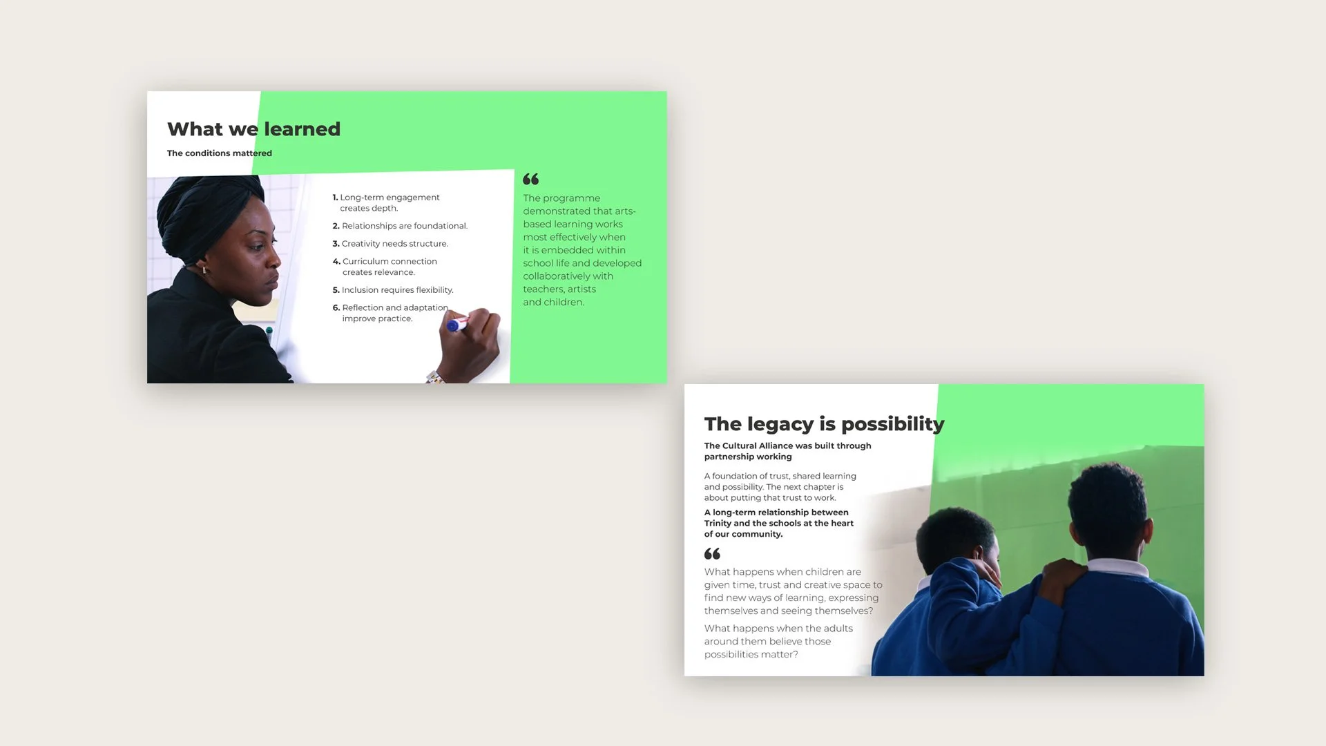 Two pages from the report
