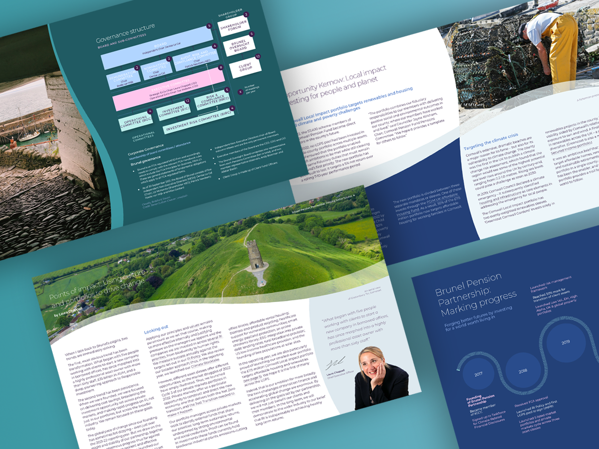Four pages from the Annual review 2023