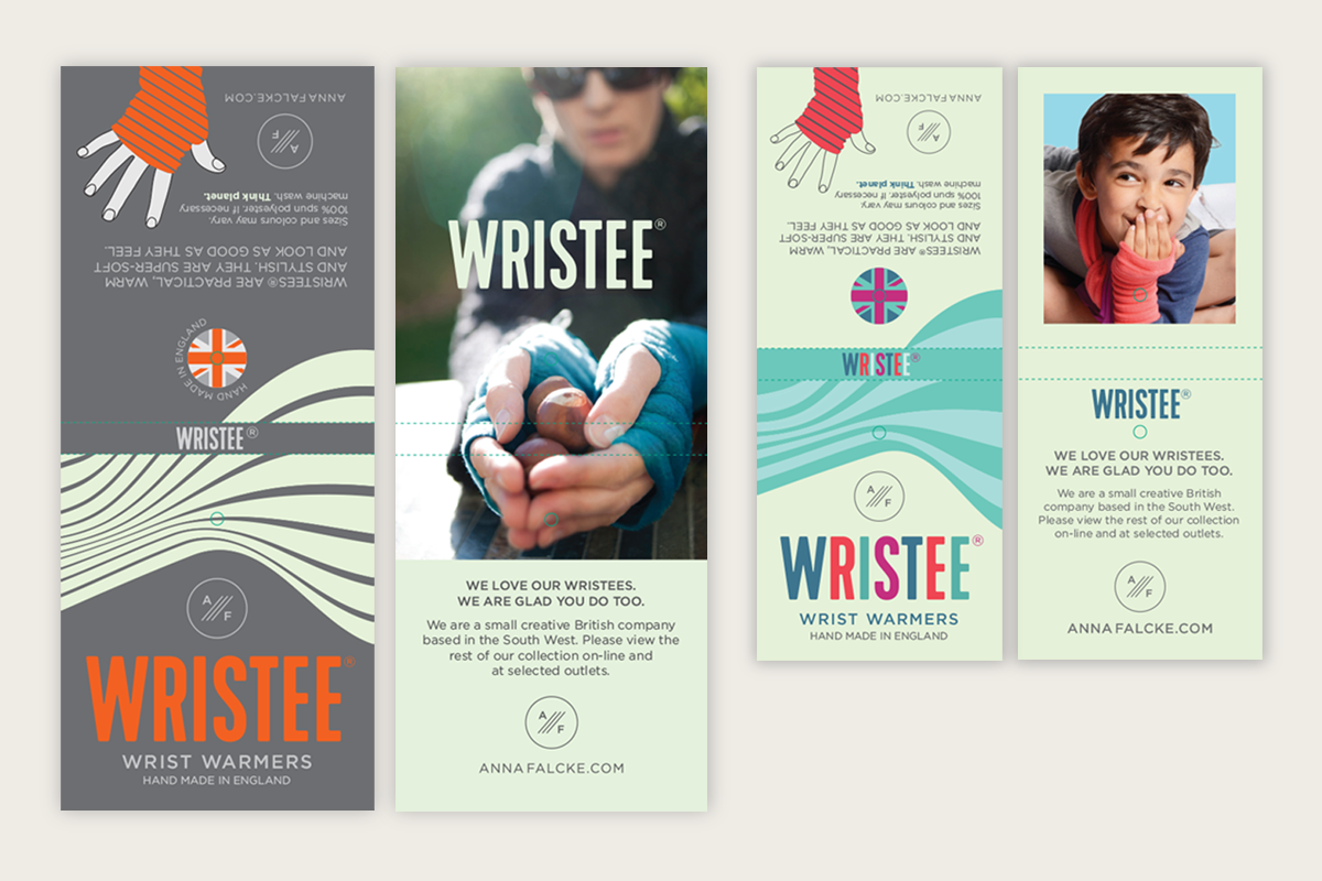 An image showing four of the previous label design to be clear about what is my work and what is not.