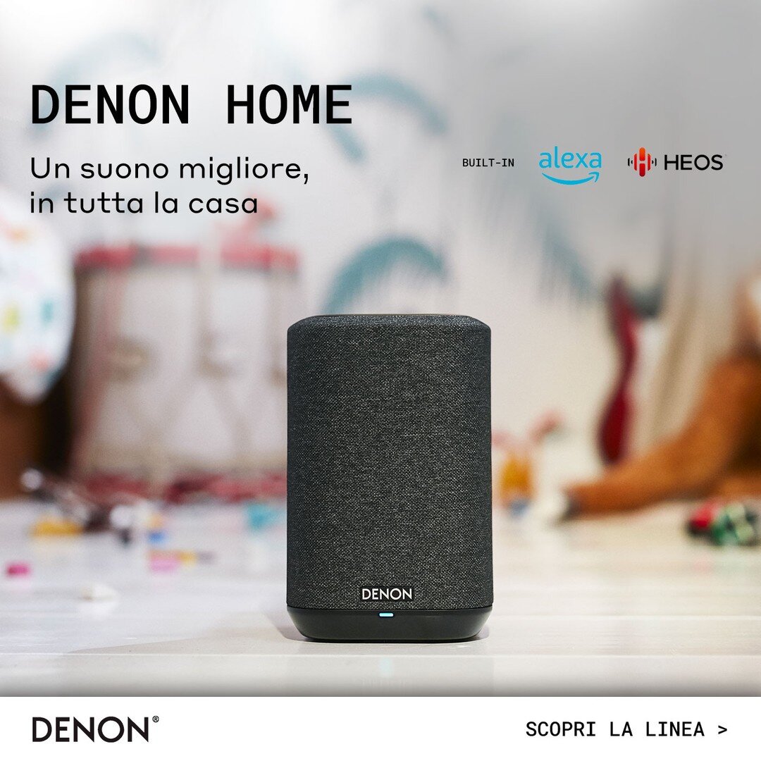 🇮🇹 Scopri tutta la gamma di diffusori wireless Denon Home. 🔊
I diffusori DENON HOME riproducono tutta la vostra musica in wireless con un suono in Hi-Fi, in ogni stanza della vostra casa.
Ascoltate in streaming dai servizi musicali pi&ugrave; popo