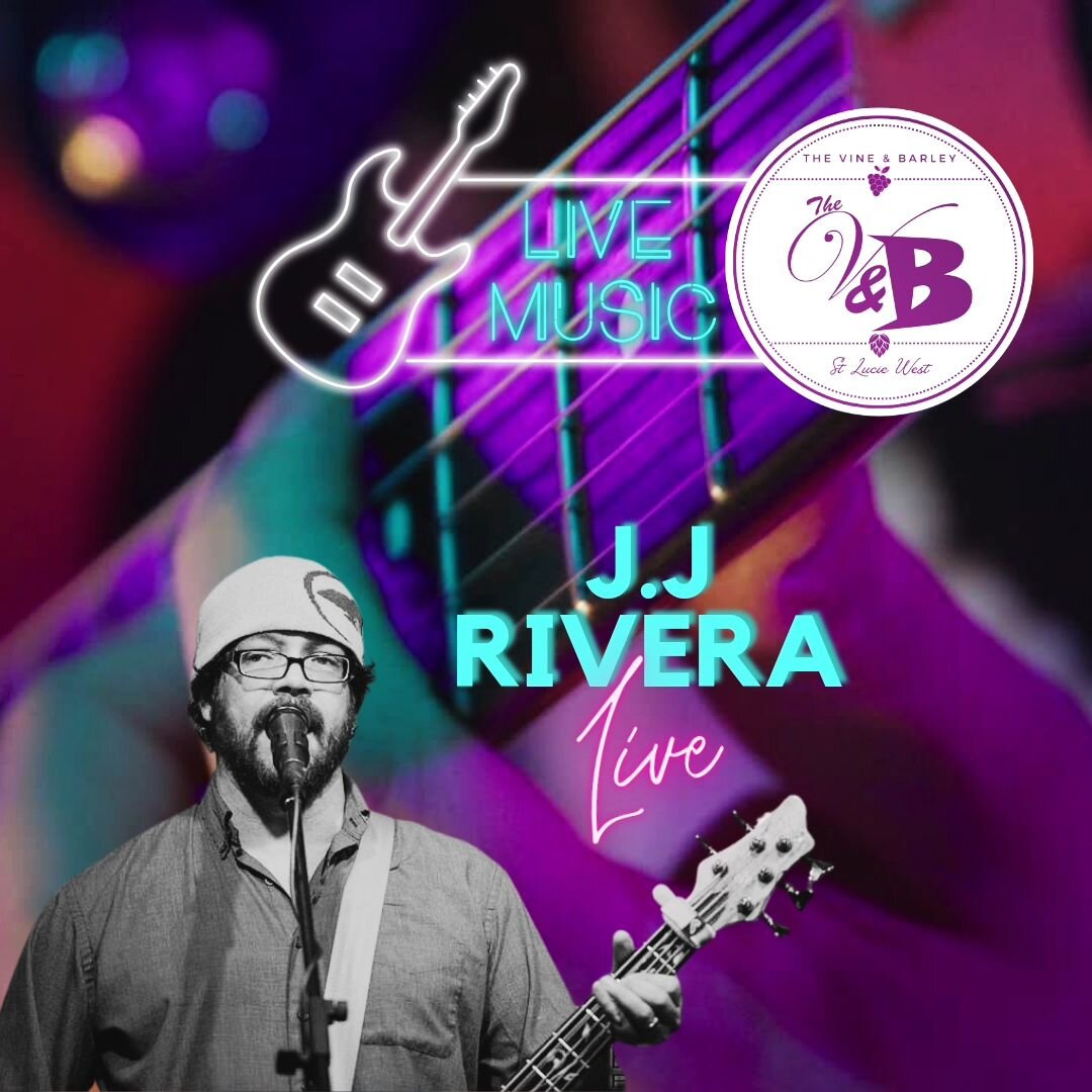 Live Music Tonight! @jjriveramusic will be here jamming at 8PM. Should be a beautiful evening hope to see every single one of you! 

#VineandBarley #JJRiveraMusic #treasurecoastlocalandlive #localmusic #supportlocalmusic