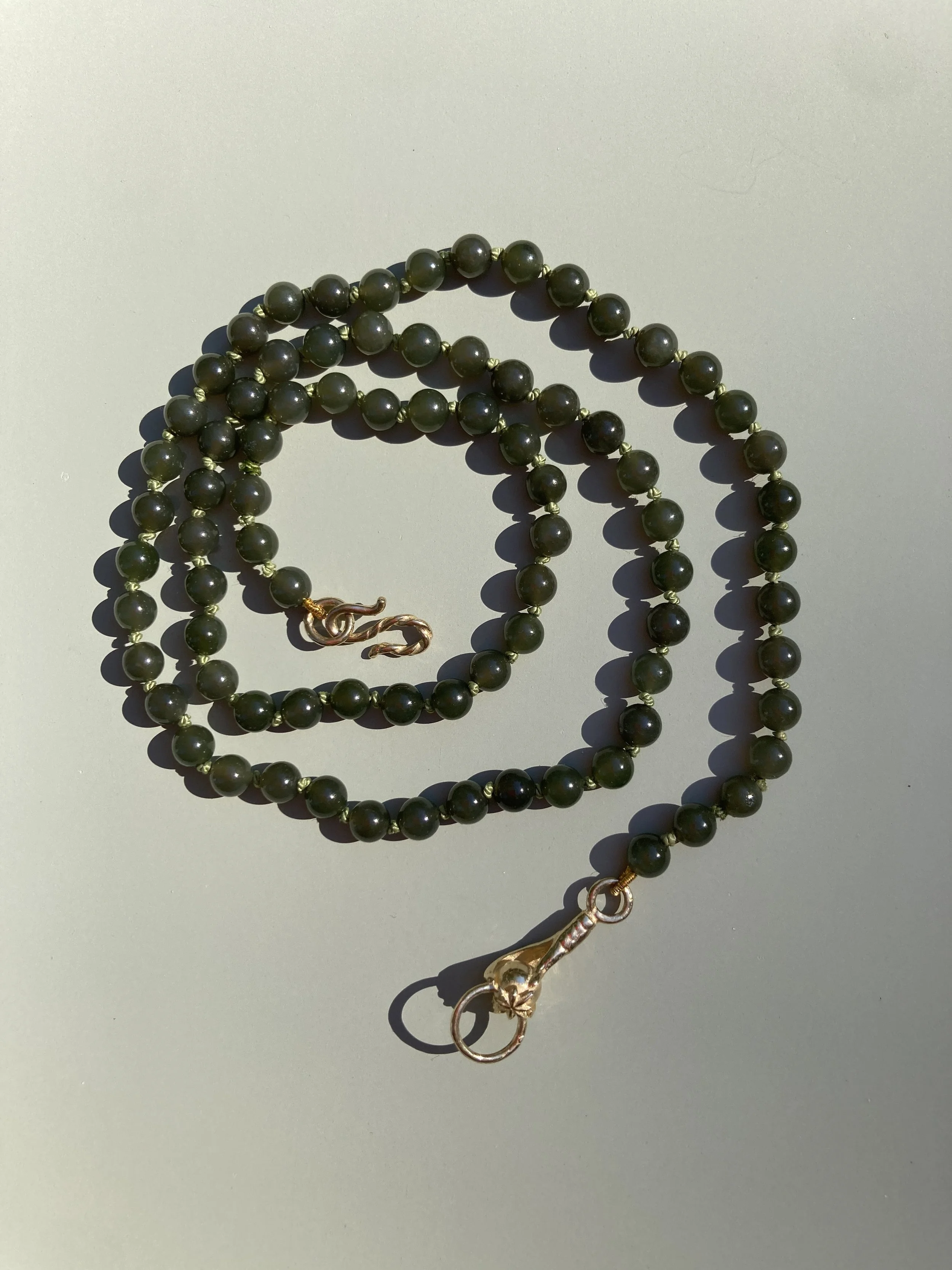 Green Jade Beaded Necklace