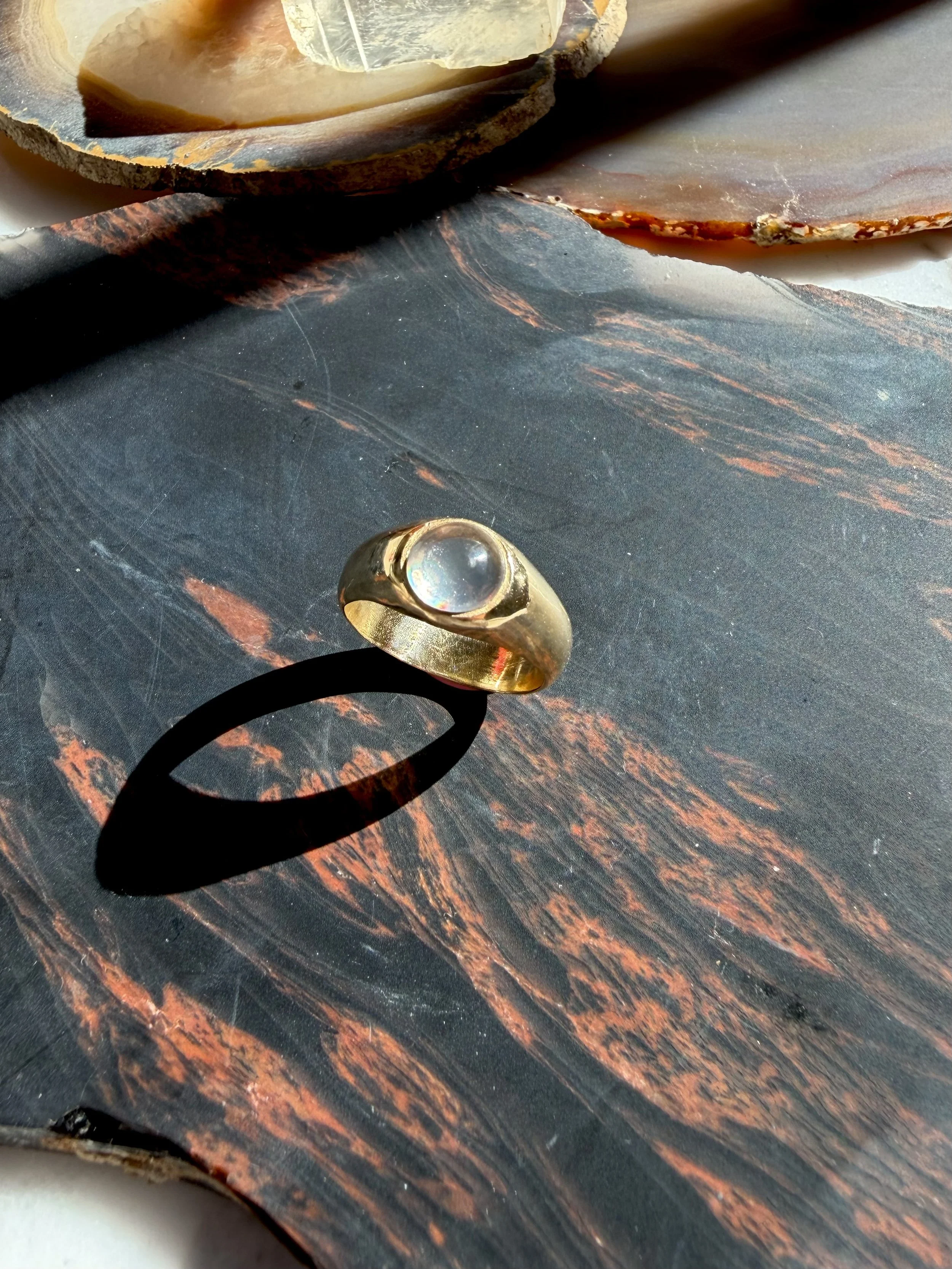 Ethereal Moonstone Signet Ring