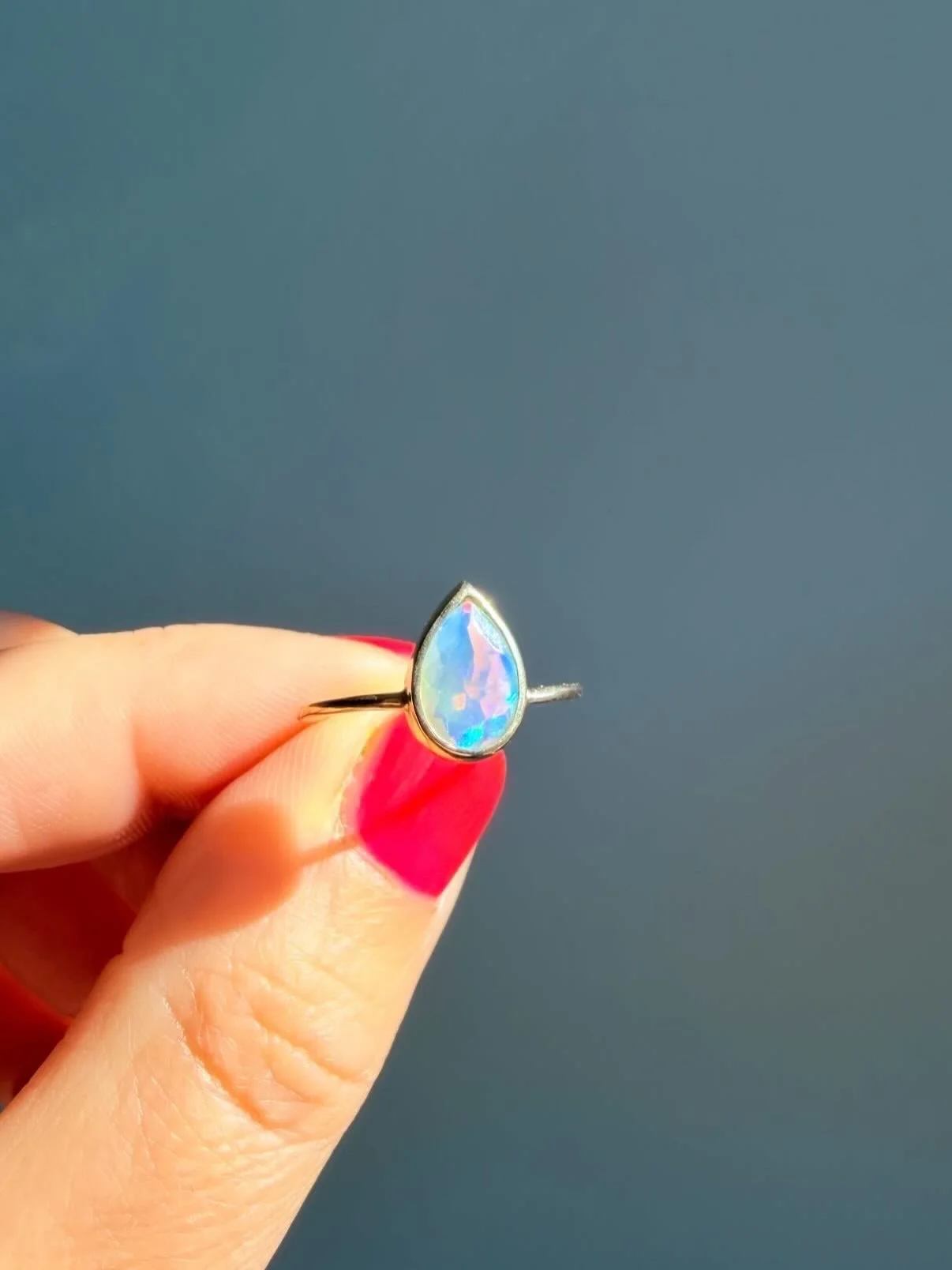 This opal ring has me completely lost for words and dreaming of opalescent skies.

I asked AI why opals are so dreamy and this is what it told me.
~~~
Opals feel dreamy because they don&rsquo;t behave like &ldquo;normal&rdquo; gemstones. Most stones 