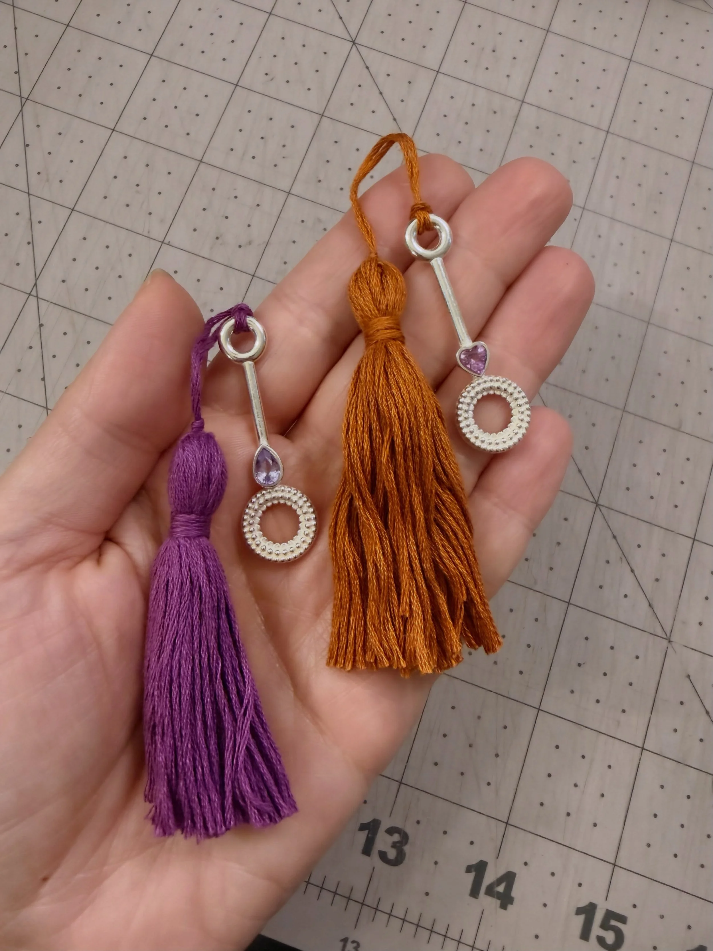 Originally made for the Cabinet of Wonders key&hellip; but I think they may have found a new calling.

Turns out the tassels and bubble wands make a rather lovely pair.

I&rsquo;ve been making these little tassels by hand, and somewhere along the way