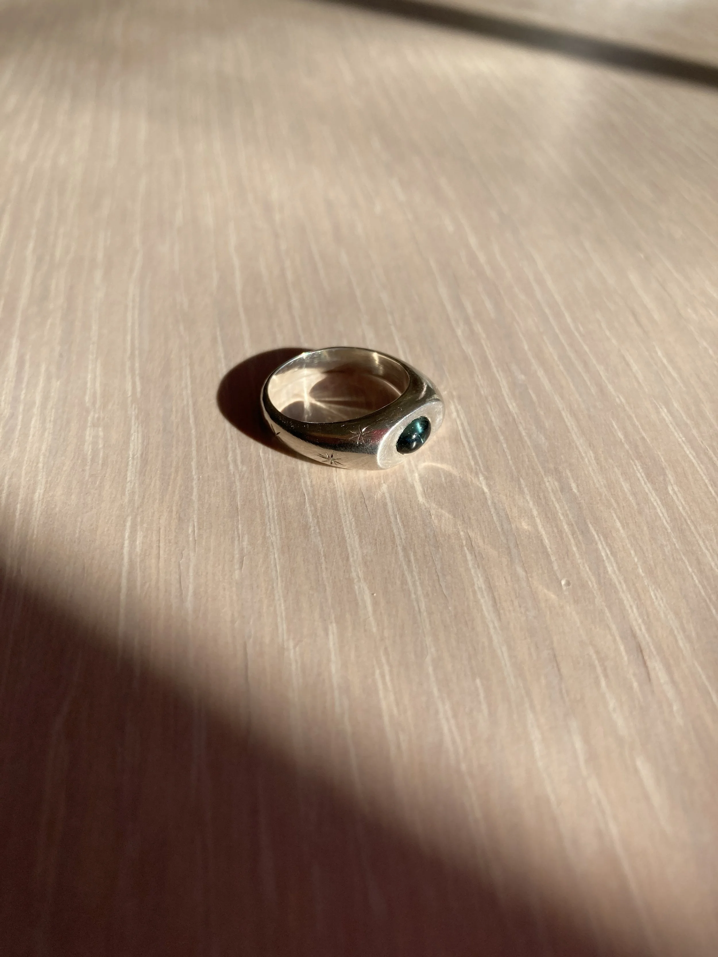 Indigo Tourmaline Signet Ring