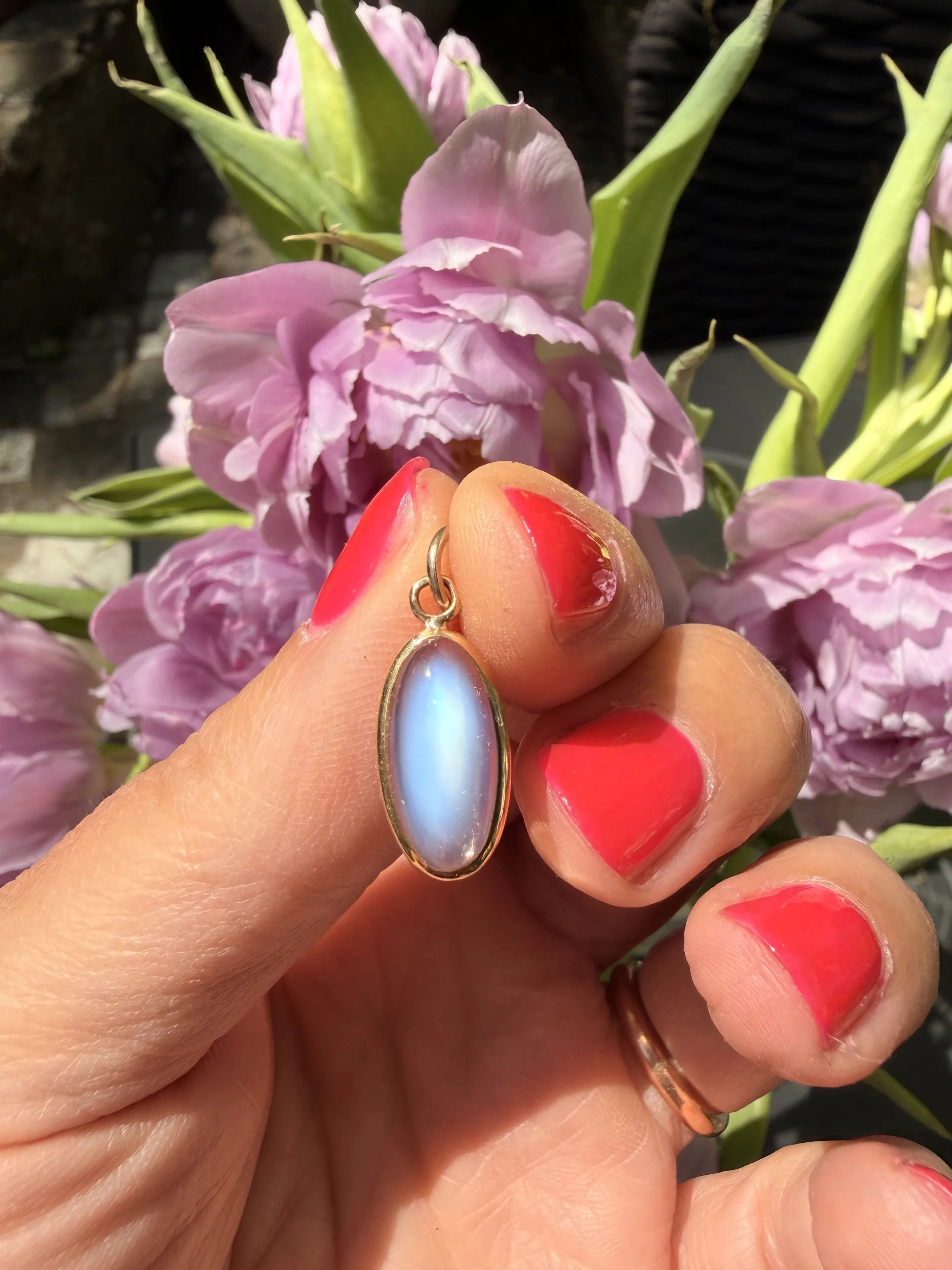 Antique Moonstone Charm