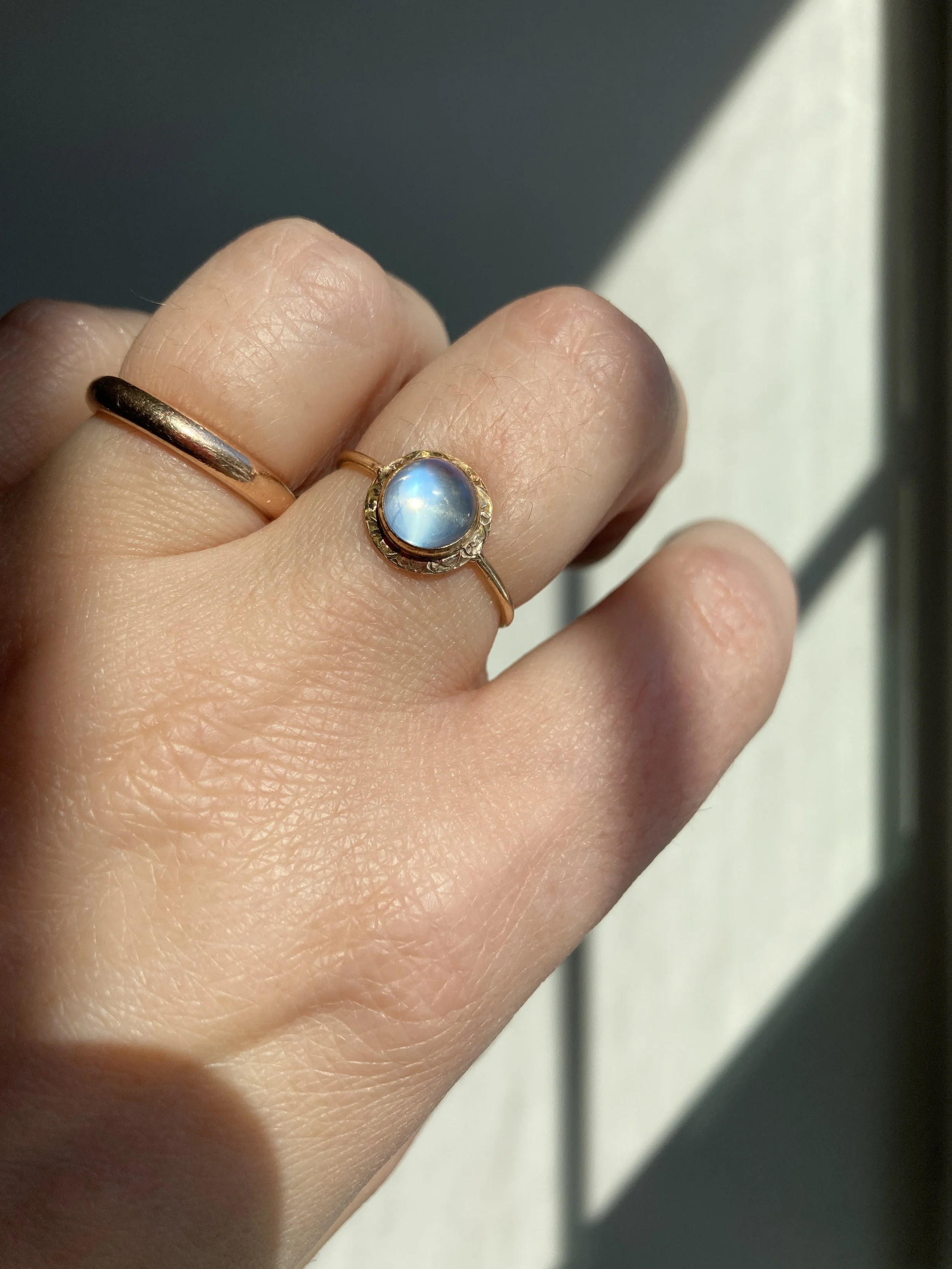 Antique Blue Moonstone Ring