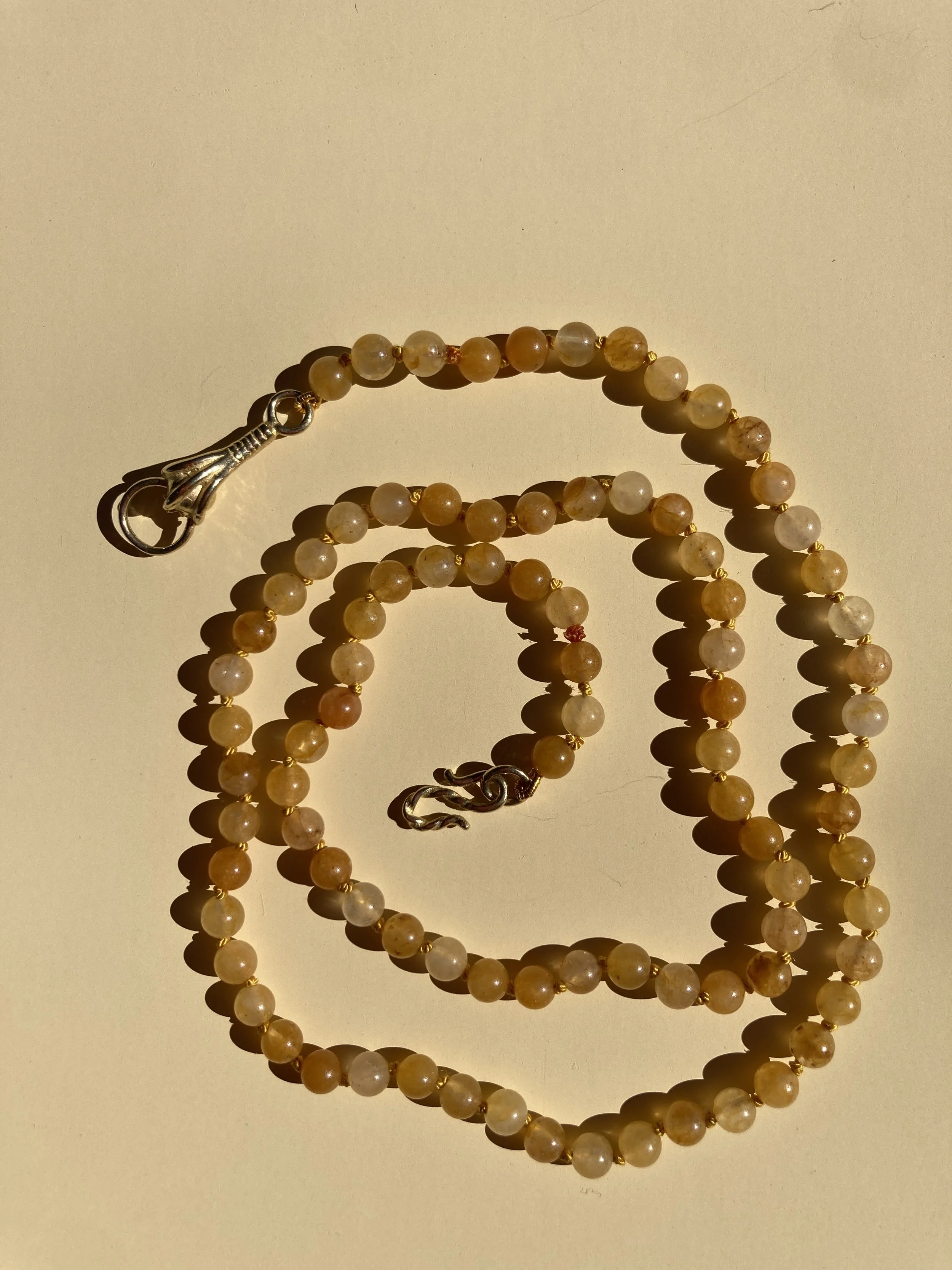 Lemon Quartz Beaded Necklace