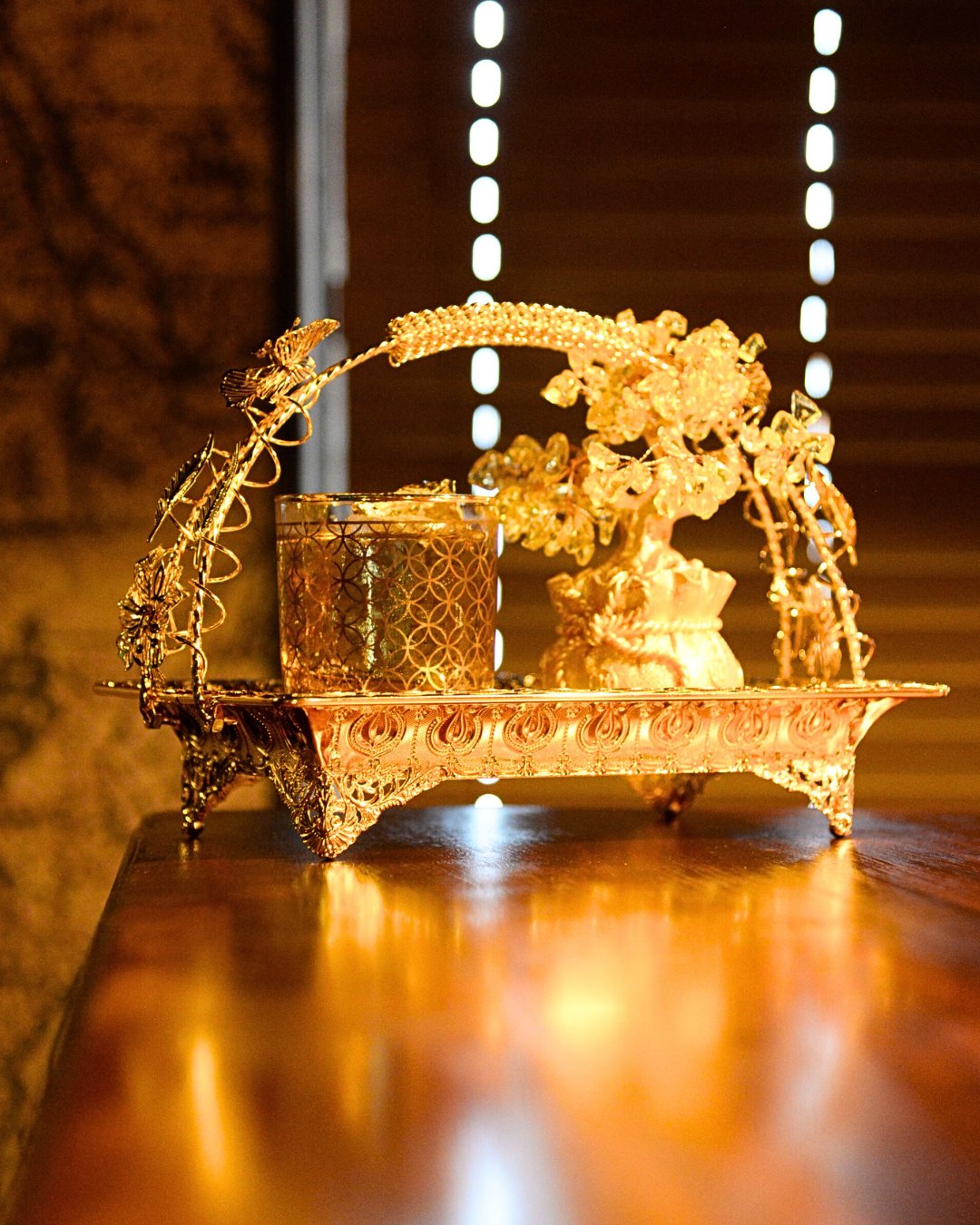 Golden Tree - Hatozaki whisky, Akashi-Tai Umeshu liqueur, Aqua Cedro liqueur, Palo Santo cordial, Supasawa Citrus mix, Sugar syrup, Yuzu bitters.