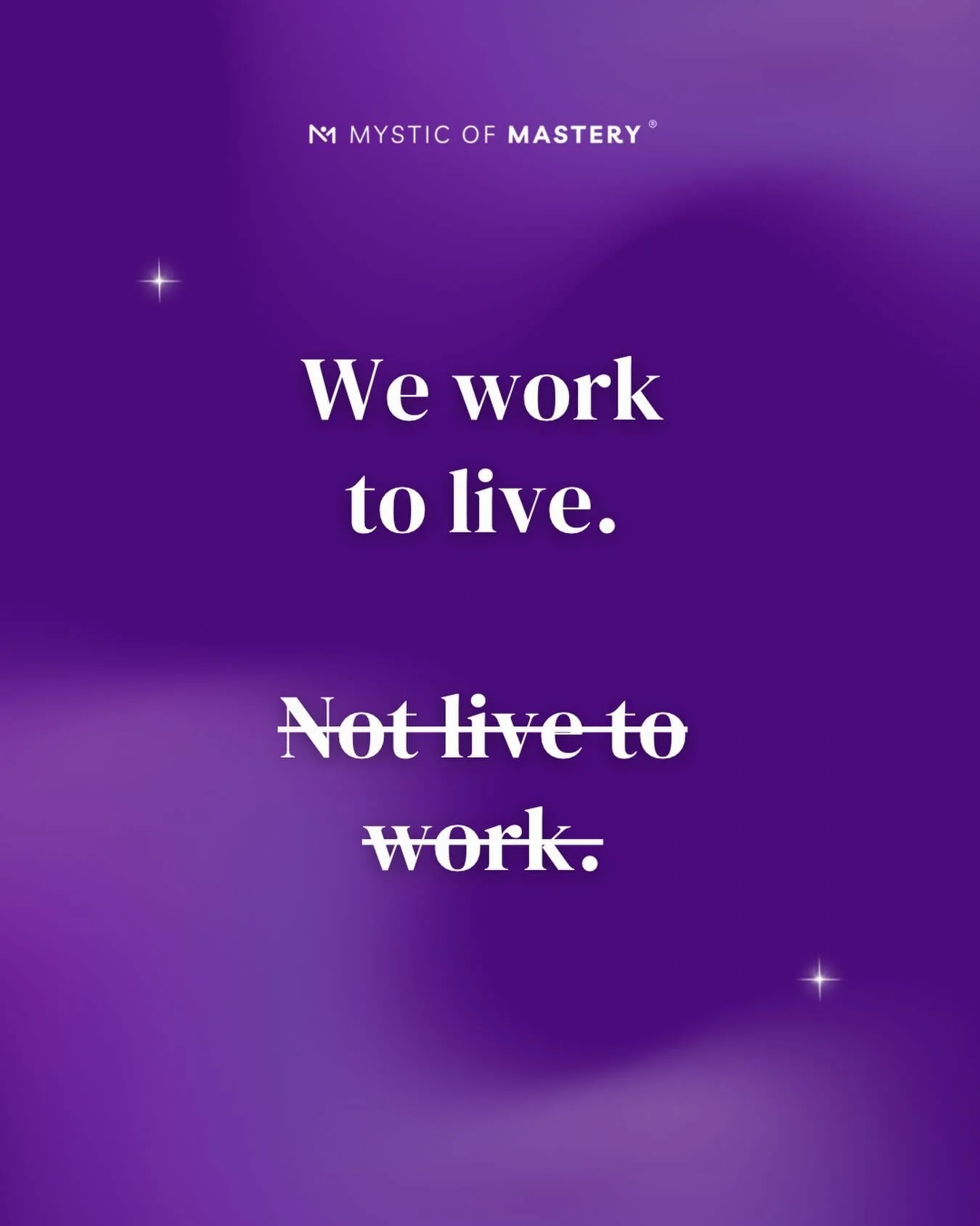 Always remember that 
we&rsquo;re working to live.
Not living to work.

Try to build a life around things 
that energize you, inspire you 
and make you feel alive.

Because success means little 
if you don&rsquo;t have the time, 
freedom or peace to 