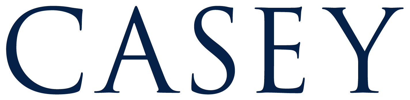 The logo of CASERY with the word 'CASERY' in bold, navy blue letters.