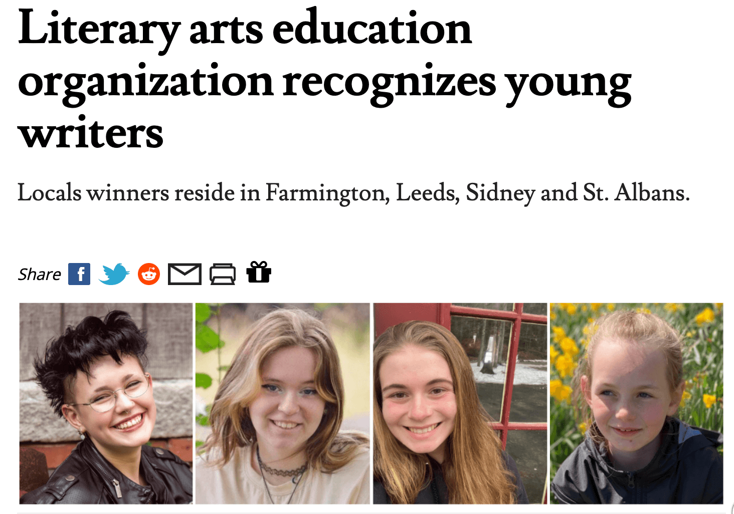 Literary arts education organization recognizes young writers (Central Maine News)