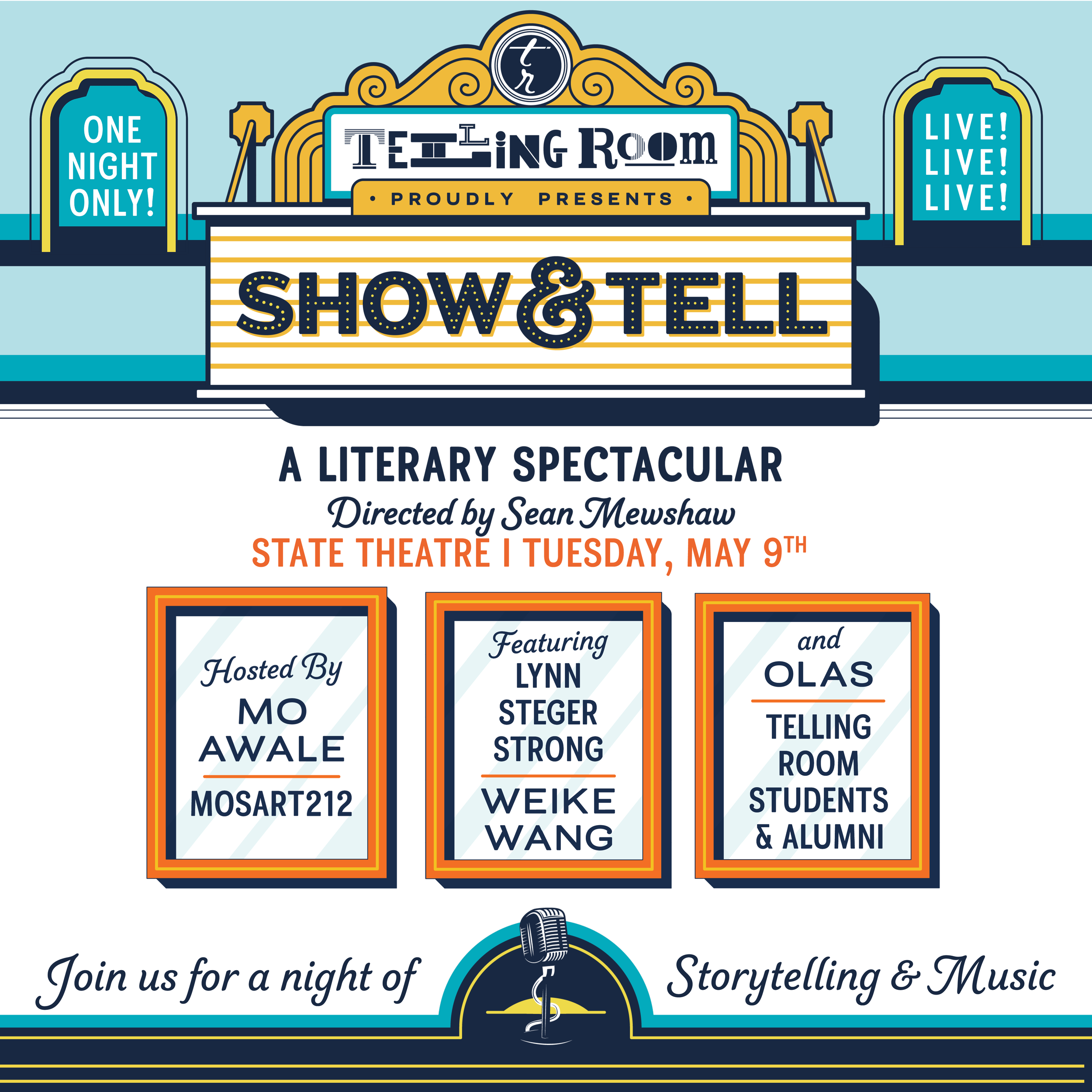 Show &amp; Tell: A Literary Spectacular Returns on May 9th to the State Theatre