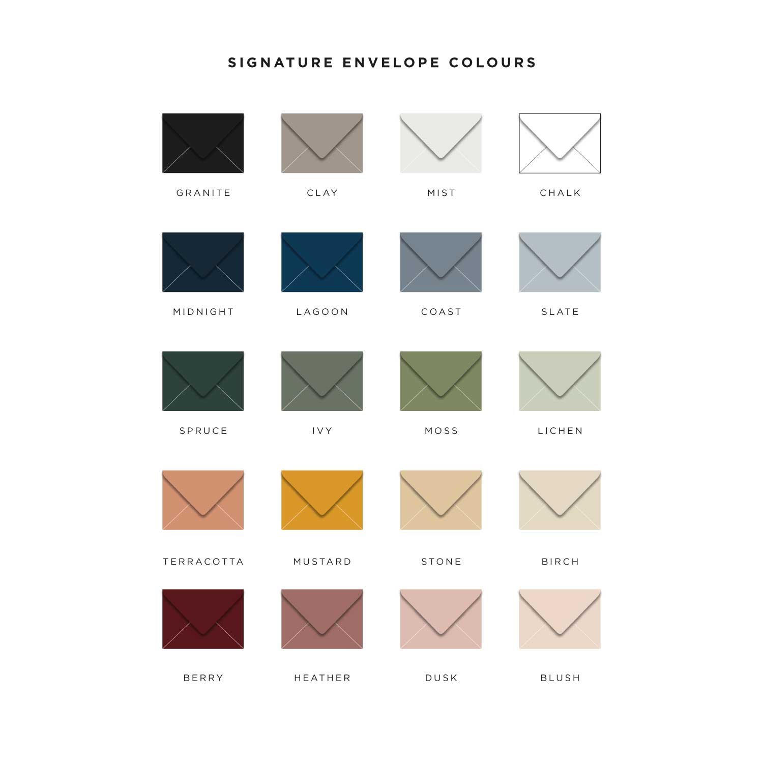 Signature envelope colour palette