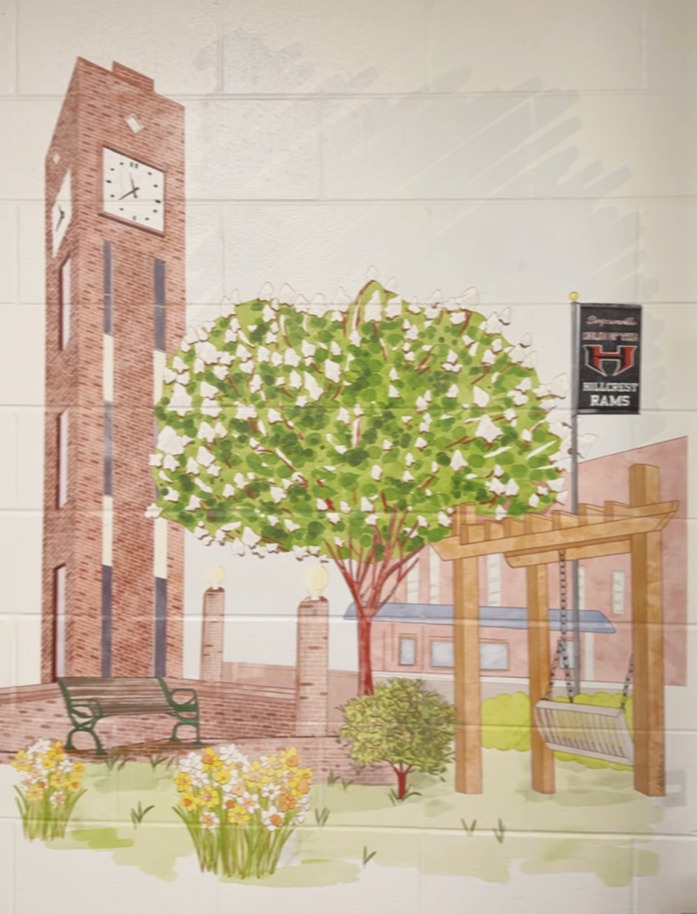 custom mural for a high school in Greenville SC area