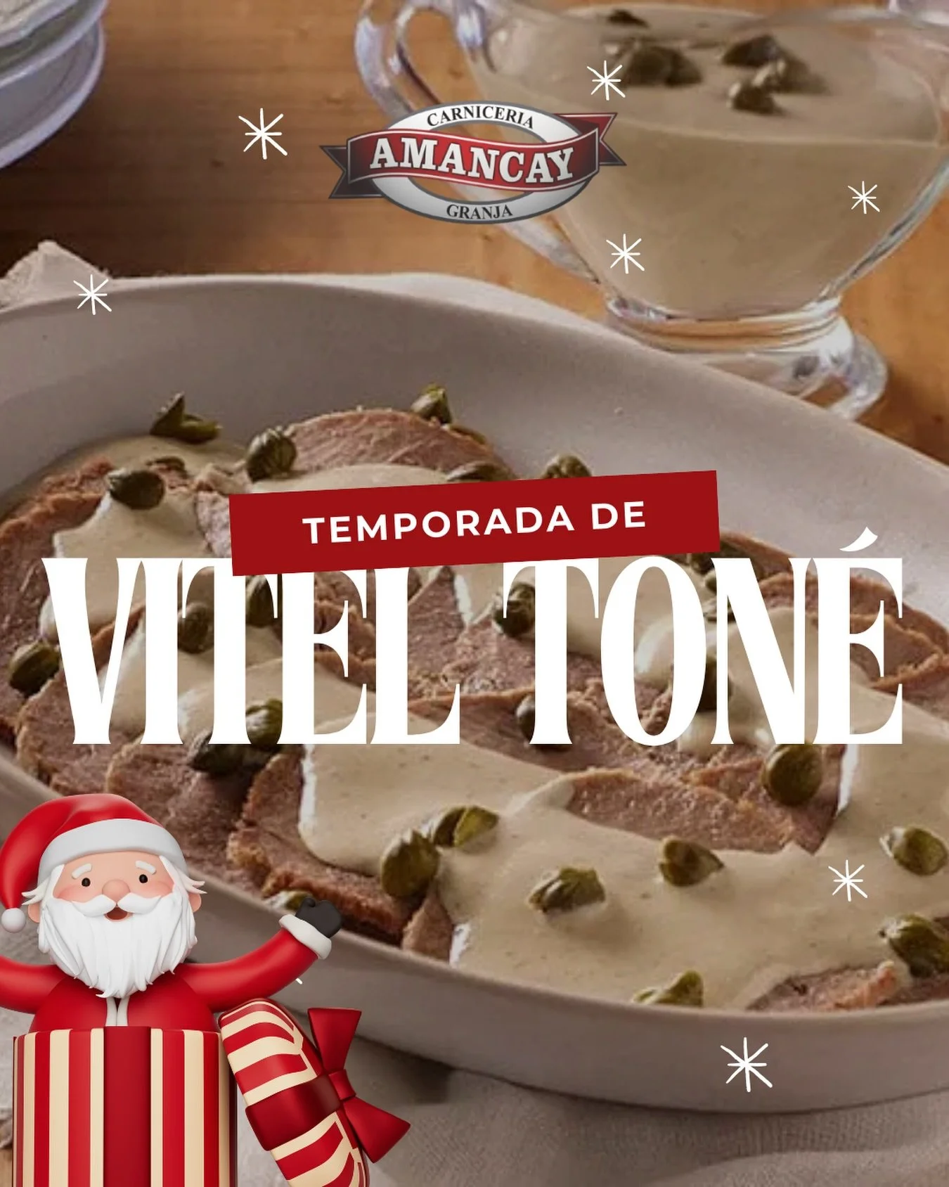 ✨ Temporada de Vitel Ton&eacute; ✨

 En Carnicer&iacute;as AMANCAY, el cl&aacute;sico que no puede faltar vuelve a la mesa como se merece.
Carne tierna, bien seleccionada, y ese sabor que anuncia fiestas, encuentros y momentos para compartir 🤍
 Porq