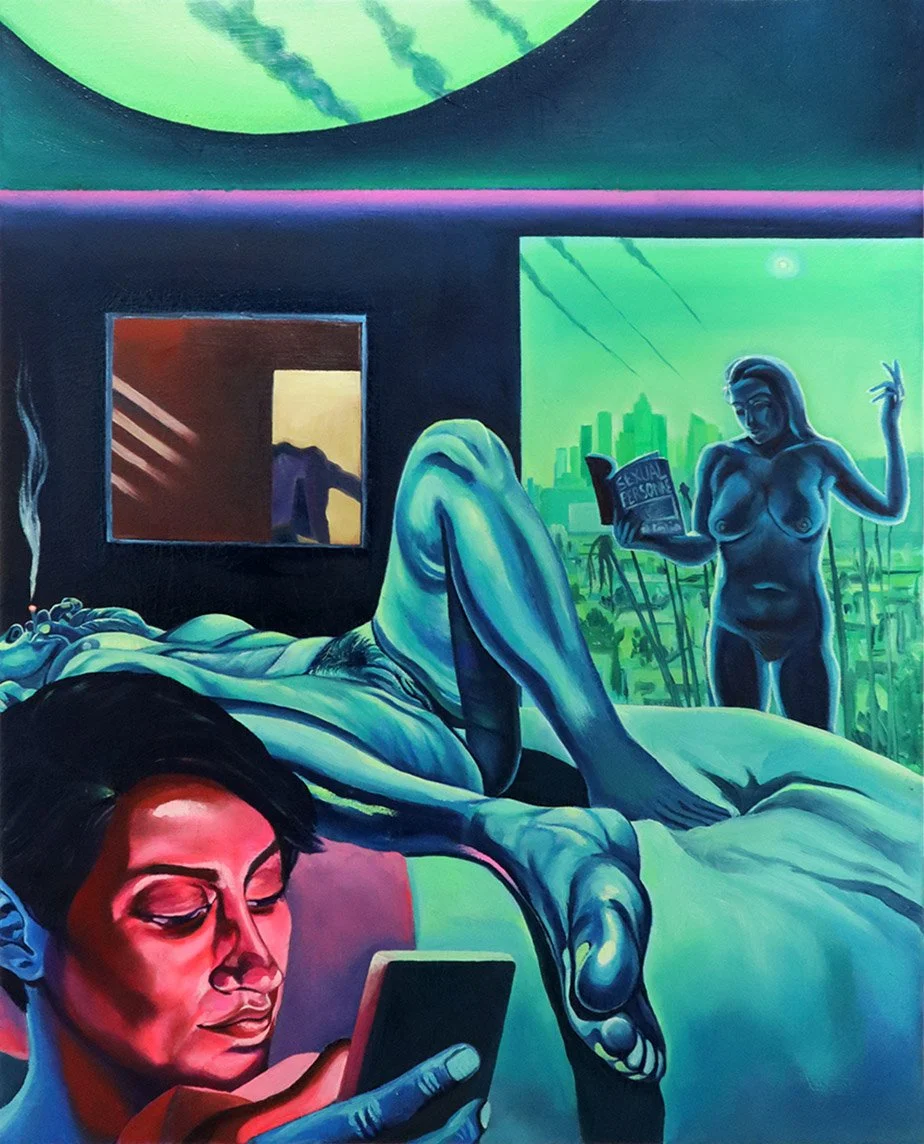   Contracting the tenses   Oil on Canvas  20 × 16 inches (50.8 × 40.6 cm) 