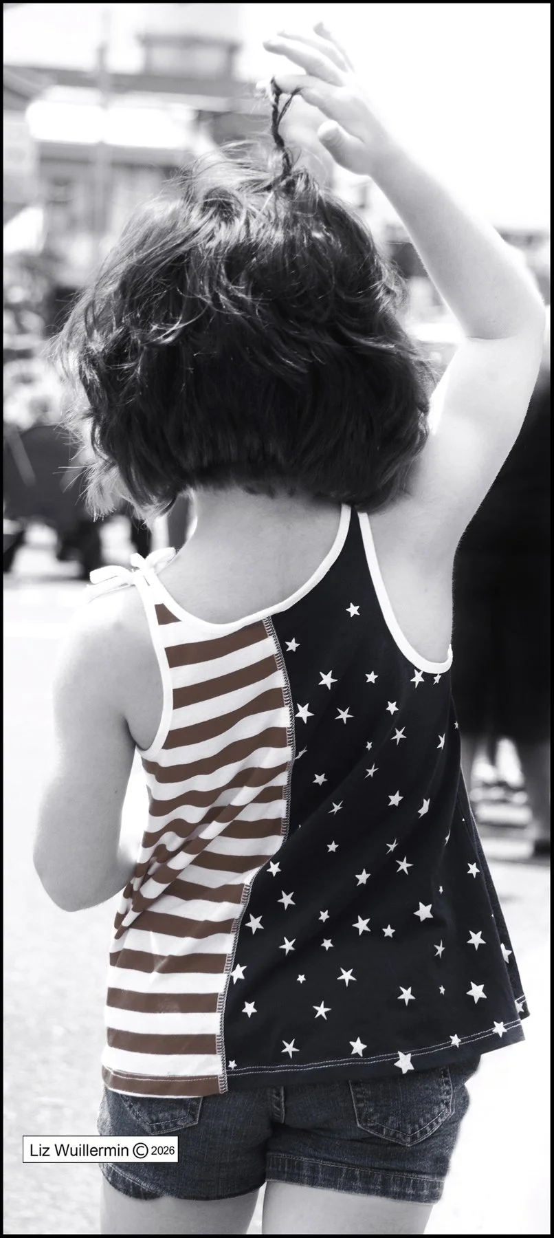 Girl in Patriotic Shirt