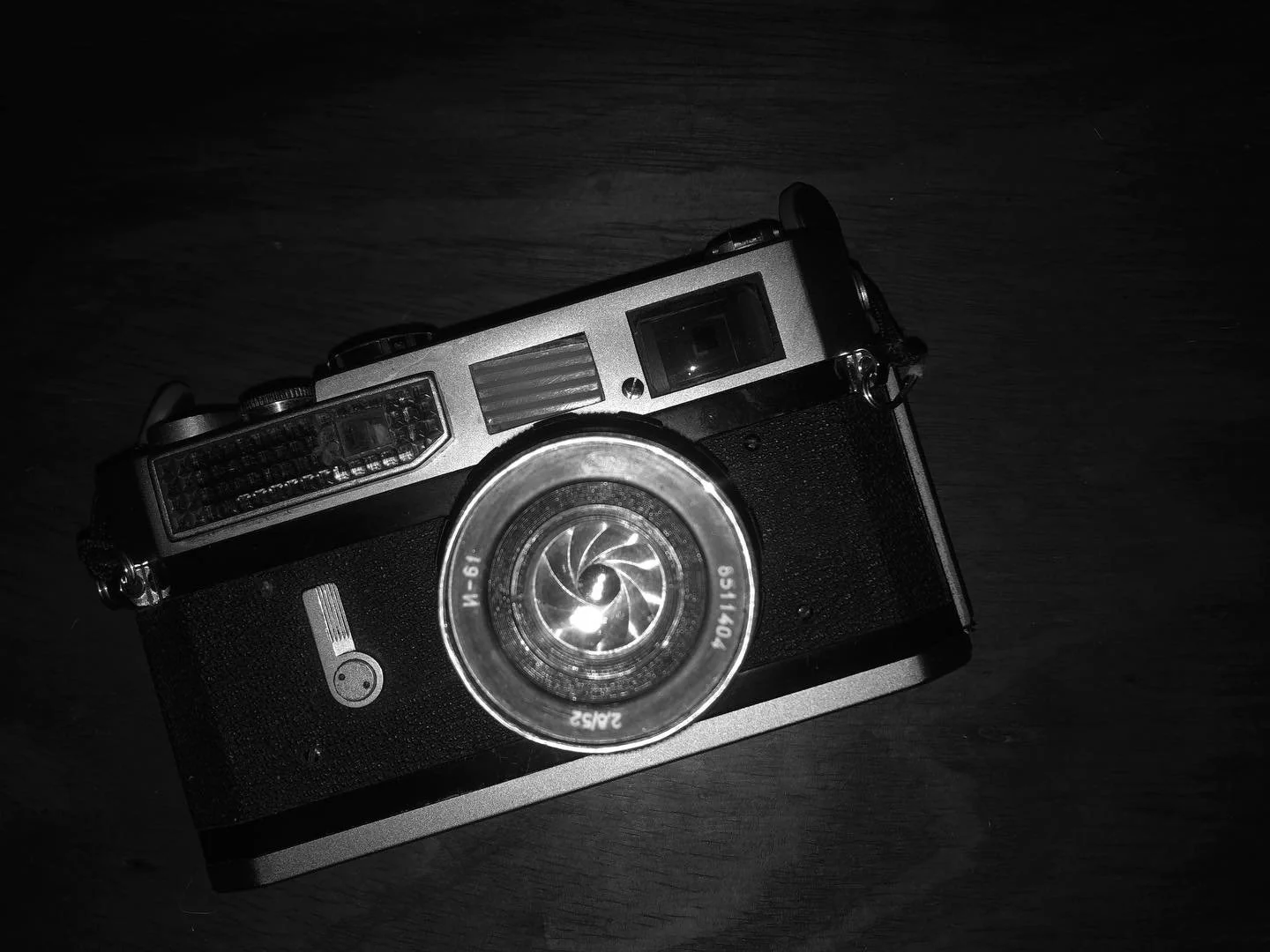 My Canon 7 with the radioactive Russian lens