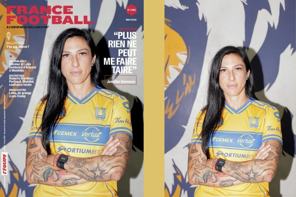 In April 2026, I was commissioned by France Football to photograph Jennifer Hermoso in Monterrey, Mexico.

More than one of the defining figures in contemporary women&rsquo;s football, Hermoso has become a symbolic voice within a broader cultural and