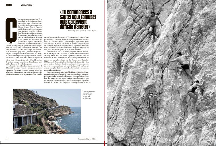 La Quebrada. The divers in Acapulco.
L'Equipe magazine, Mexico Special issue June 2026.