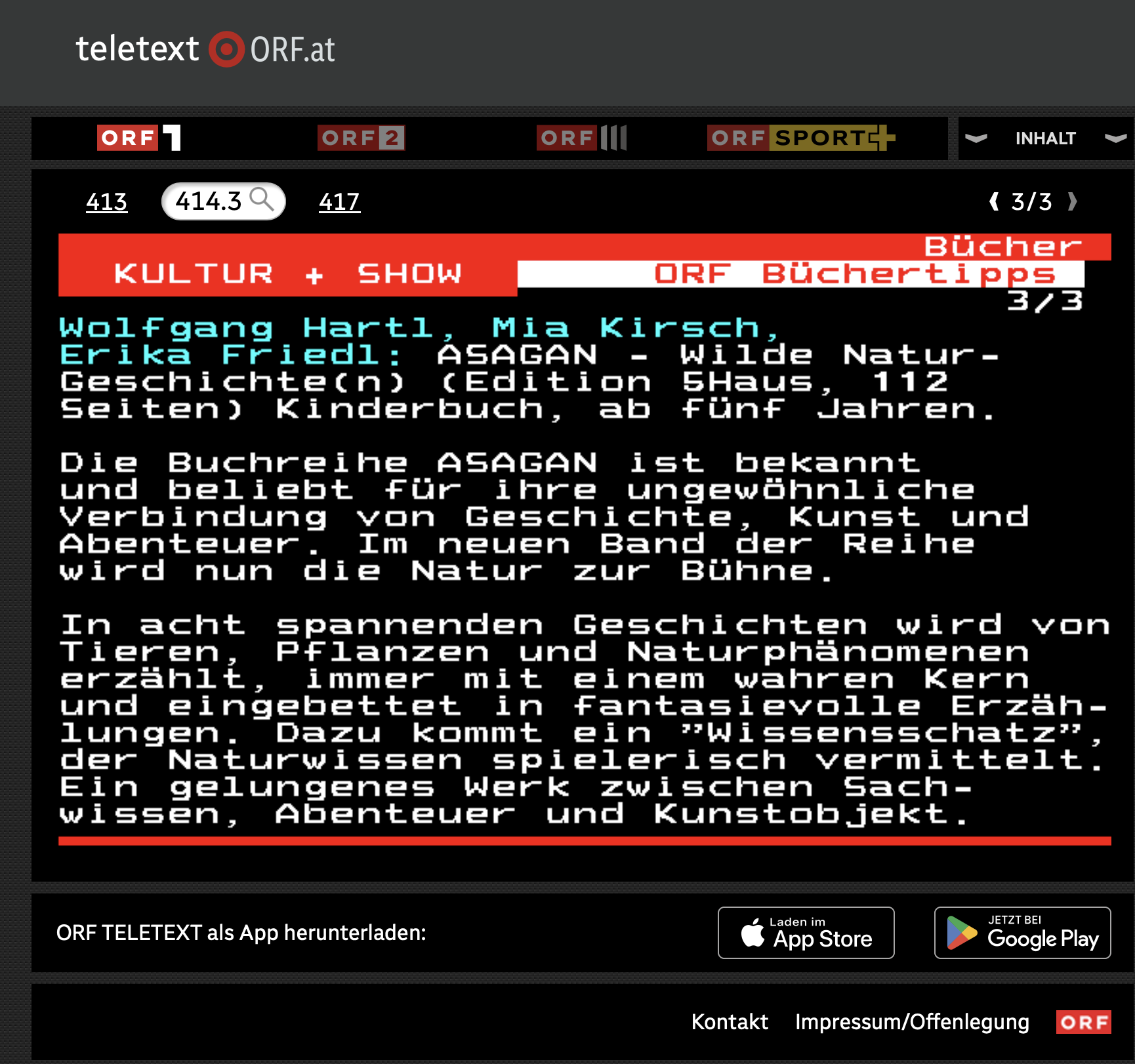 ORF Teletext, April 2026